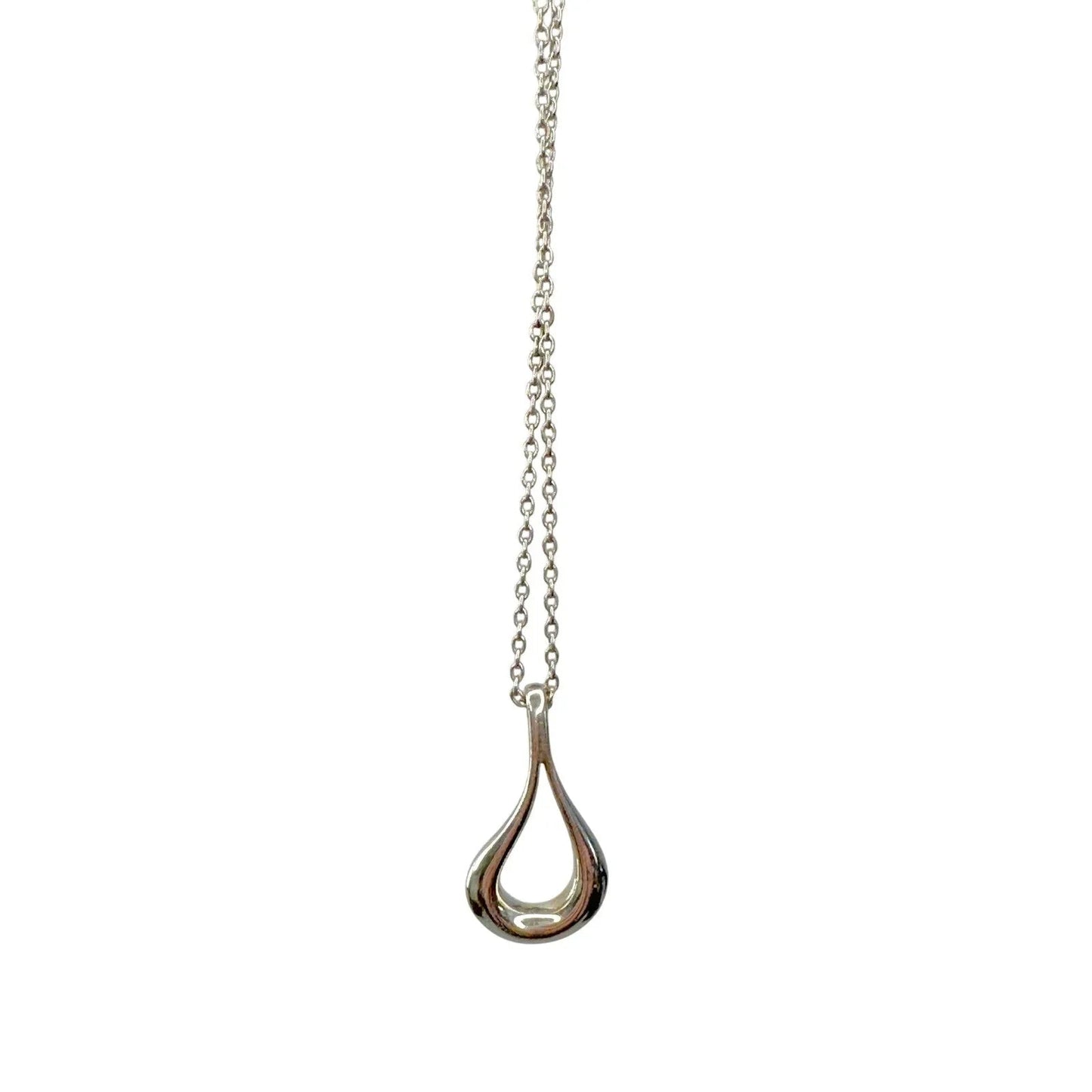 Tiffany and Co Small Elsa Peretti Teardrop Pendant Necklace 18" - Sterling Silver - Tiffany & Co. - Necklace with Pendant - A+ Stuff