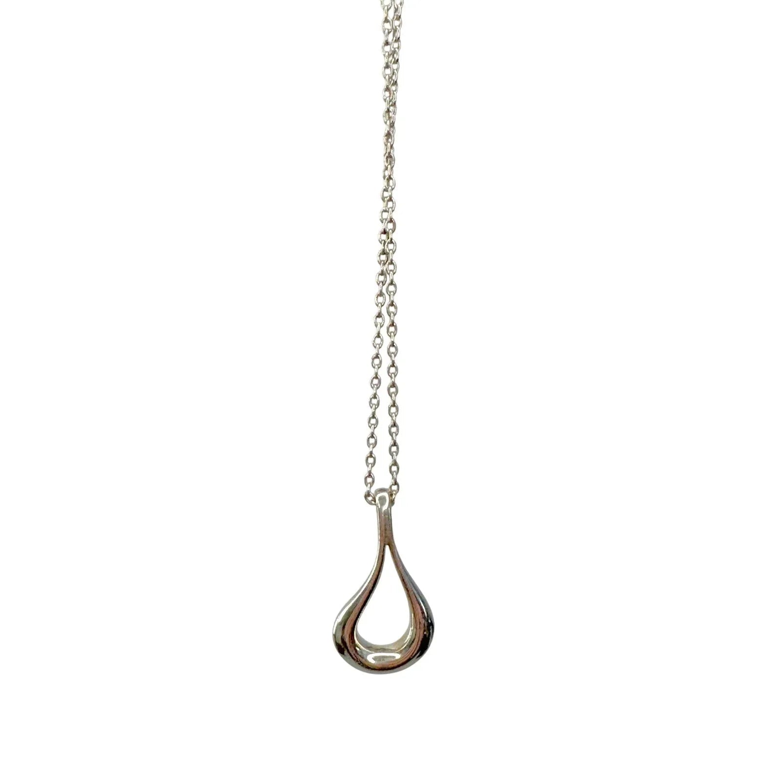 Tiffany and Co Small Elsa Peretti Teardrop Pendant Necklace 18" - Sterling Silver - Tiffany & Co. - Necklace with Pendant - A+ Stuff