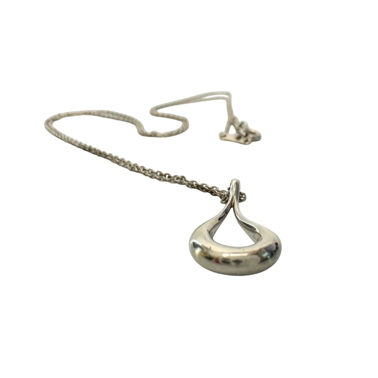 Tiffany and Co Small Elsa Peretti Teardrop Pendant Necklace 18" - Sterling Silver - Tiffany & Co. - Necklace with Pendant - A+ Stuff