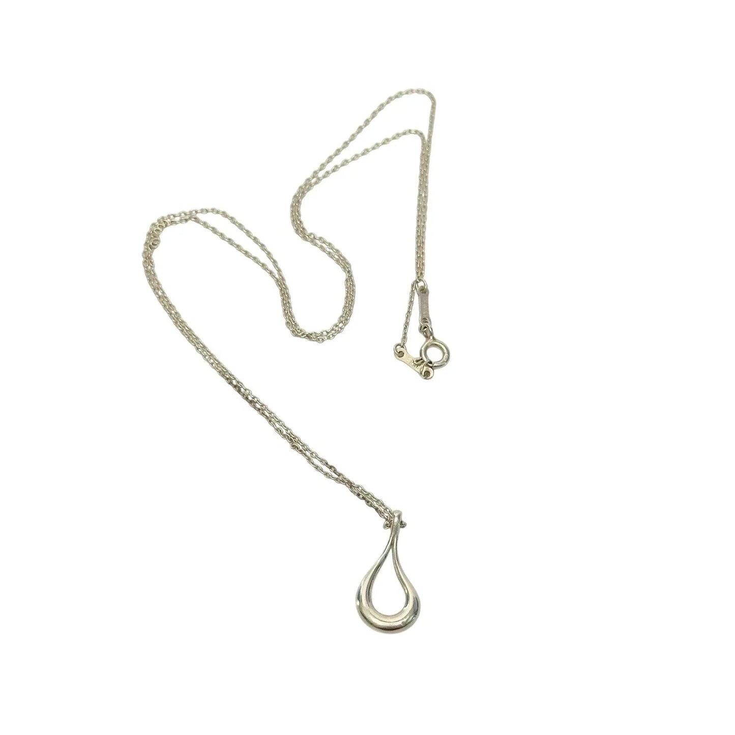 Tiffany and Co Small Elsa Peretti Teardrop Pendant Necklace 18" - Sterling Silver - Tiffany & Co. - Necklace with Pendant - A+ Stuff
