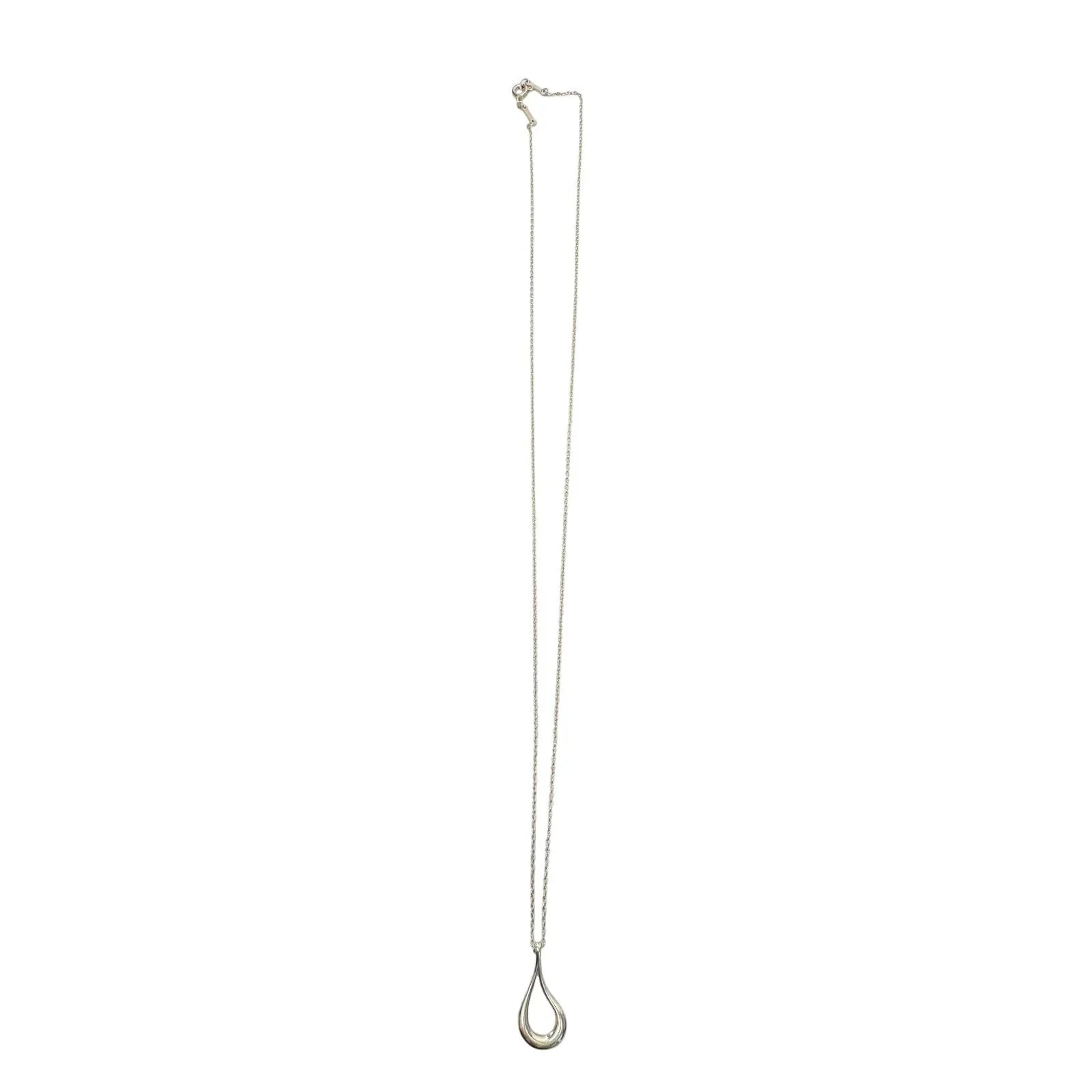 Tiffany and Co Small Elsa Peretti Teardrop Pendant Necklace 18" - Sterling Silver - Tiffany & Co. - Necklace with Pendant - A+ Stuff