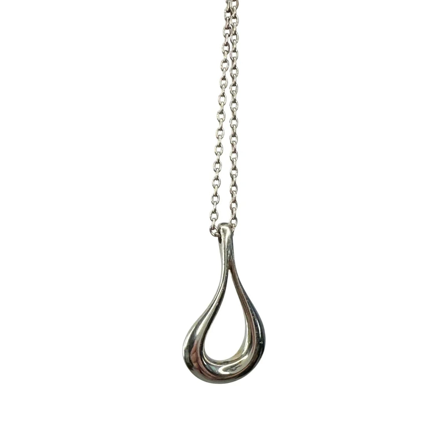 Tiffany and Co Small Elsa Peretti Teardrop Pendant Necklace 18" - Sterling Silver - Tiffany & Co. - Necklace with Pendant - A+ Stuff