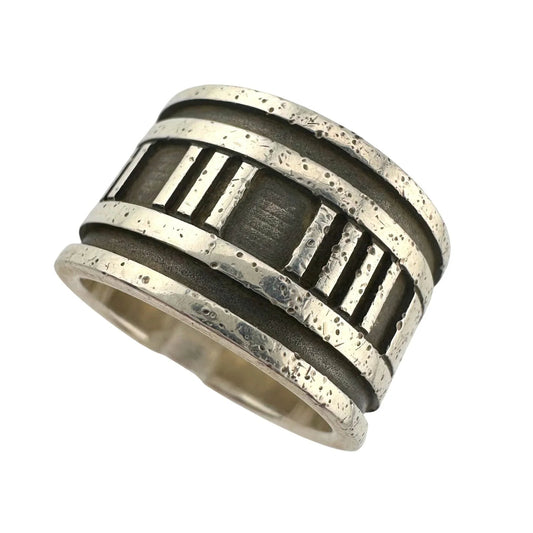 Tiffany and Co Thick Band Atlas Ring - Sterling Silver Size 5 - Tiffany & Co - Ring - A+ Stuff