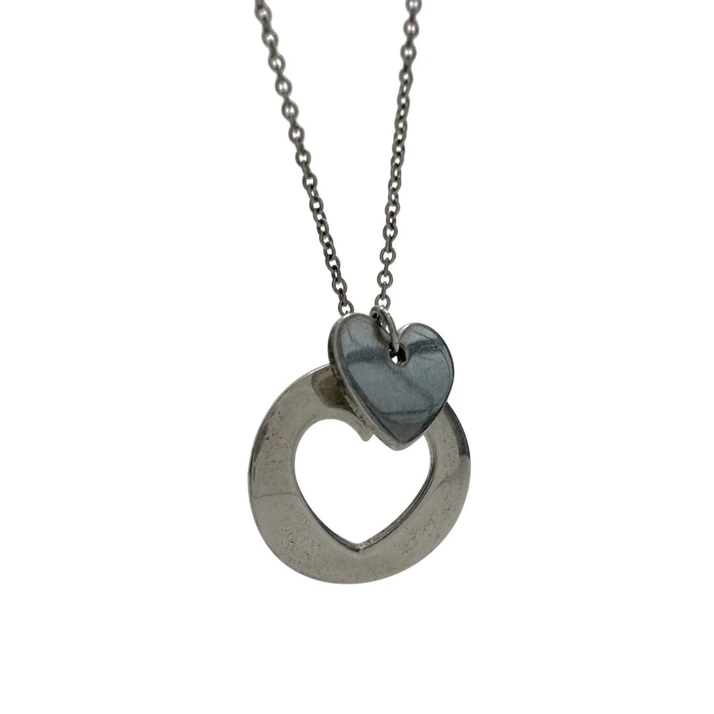 Tiffany & Co. 2 Heart Necklace - Stencil Heart Pendant with Cutout Heart - Tiffany & Co. - Pendant with Necklace - A+ Stuff