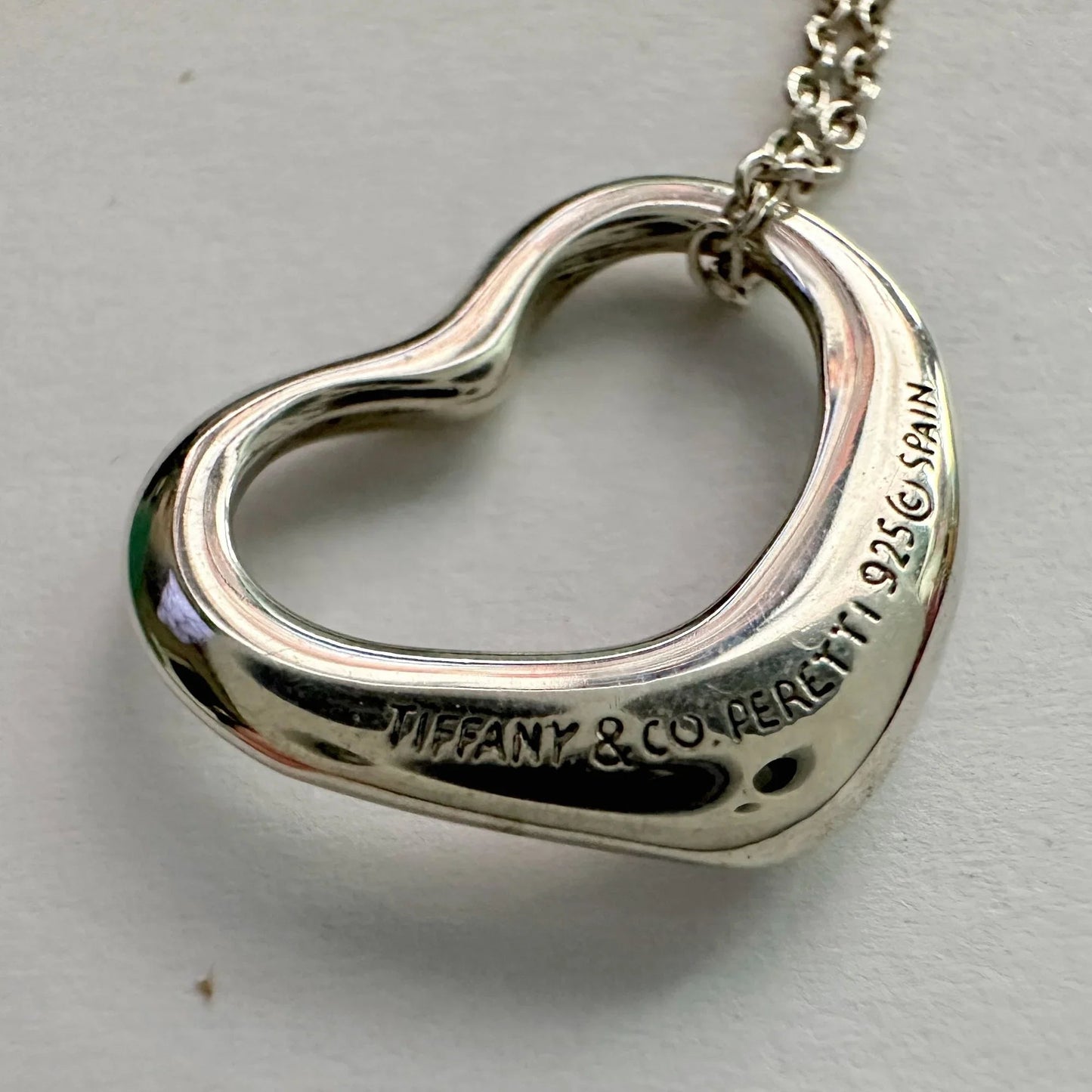 Tiffany & Co Elsa Peretti Open Heart Necklace in Sterling Silver with Dust Bag & Box - Tiffany & Co - A+ Stuff