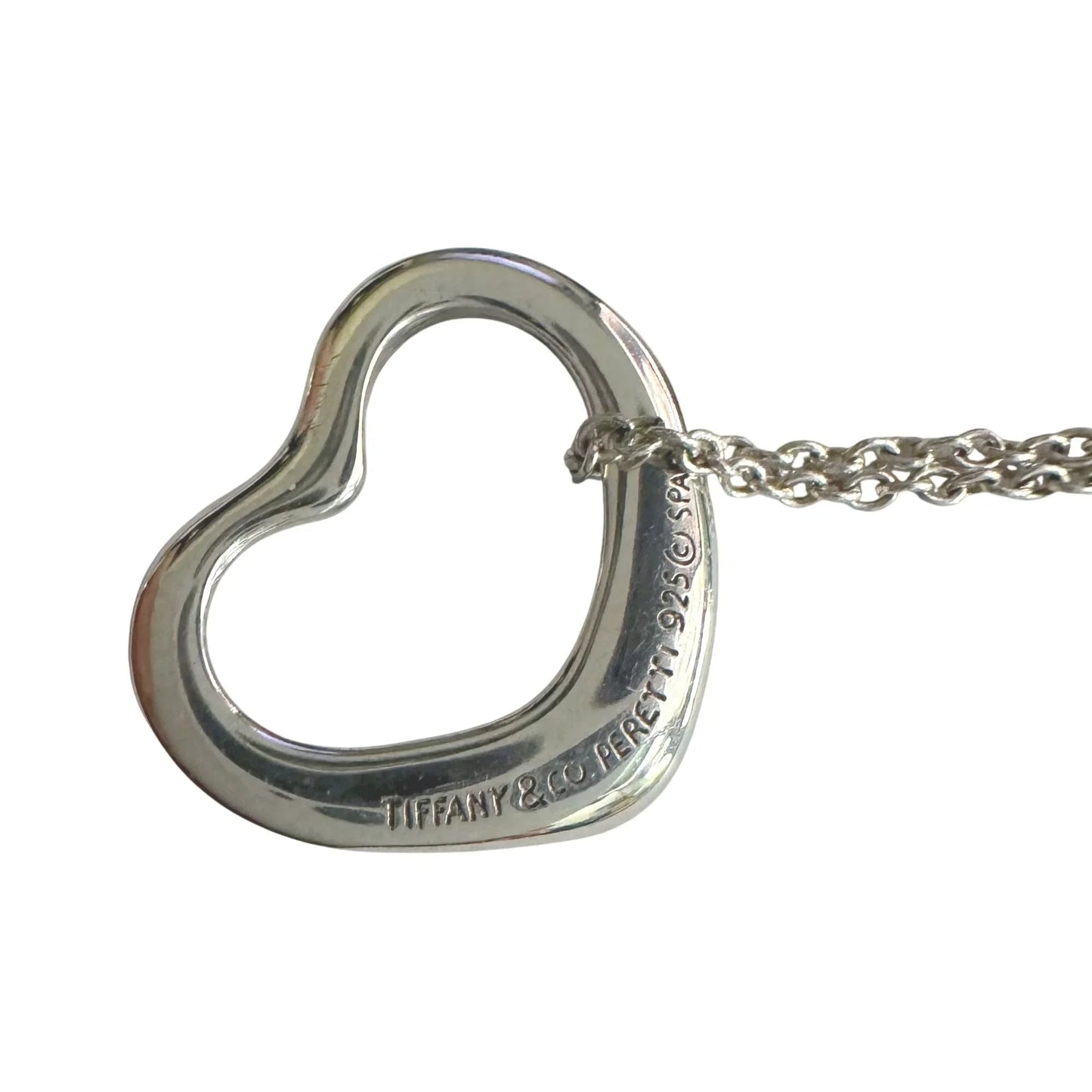 Tiffany & Co Elsa Peretti Open Heart Necklace in Sterling Silver with Dust Bag & Box - Tiffany & Co - A+ Stuff