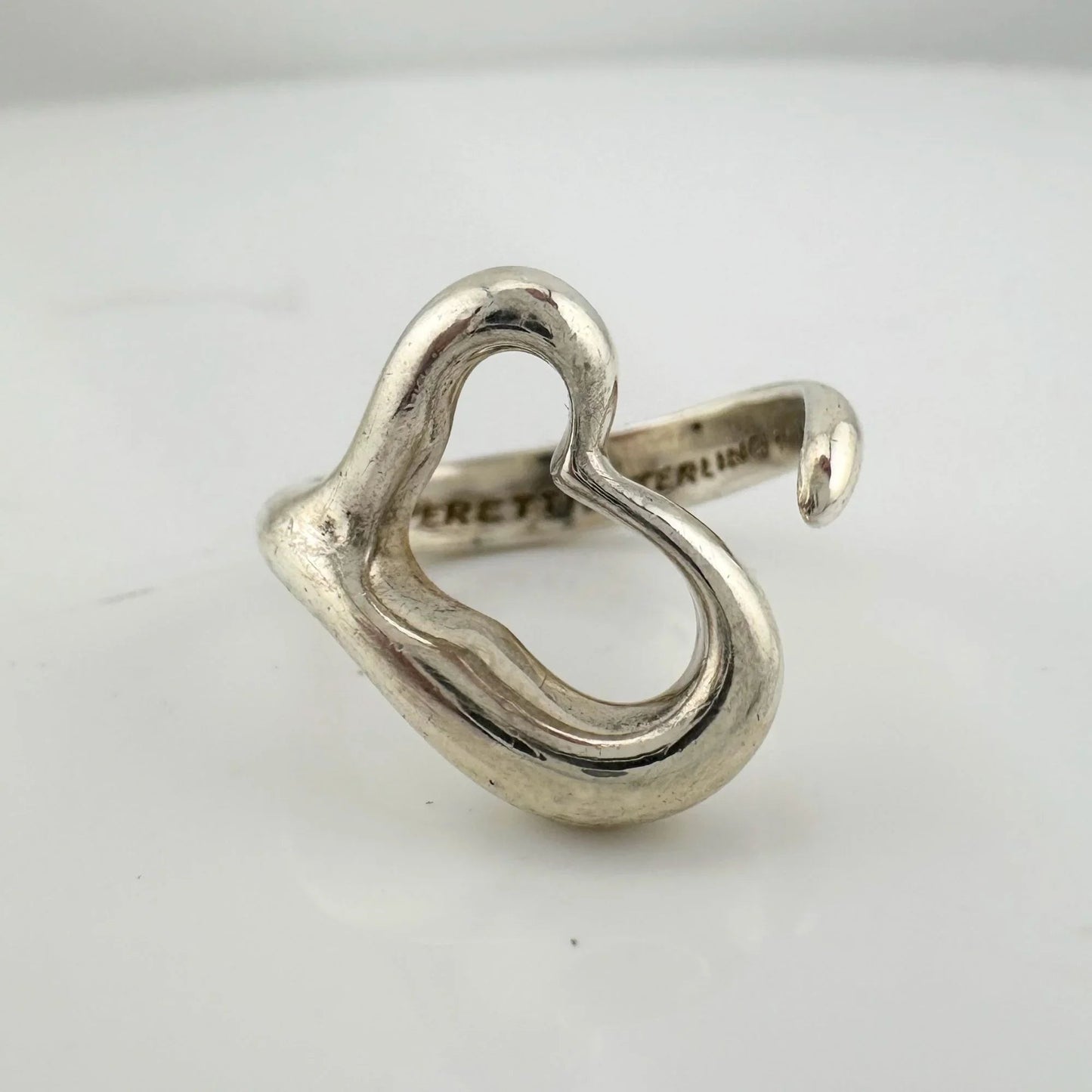 Tiffany & Co Elsa Peretti Open Heart Ring - Sterling Silver - Size 5.5 - Tiffany & Co - Ring - A+ Stuff