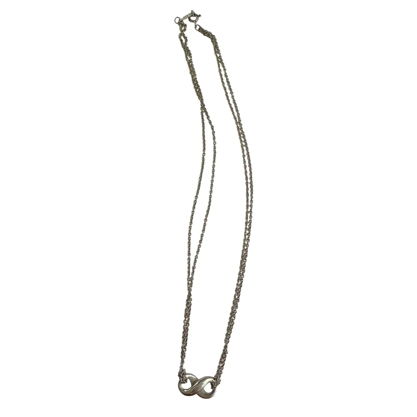 Tiffany & Co Infinity Double Chain Pendant and Necklace in Sterling 14.5" Chain - Tiffany & Co - Pendant with necklace - A+ Stuff