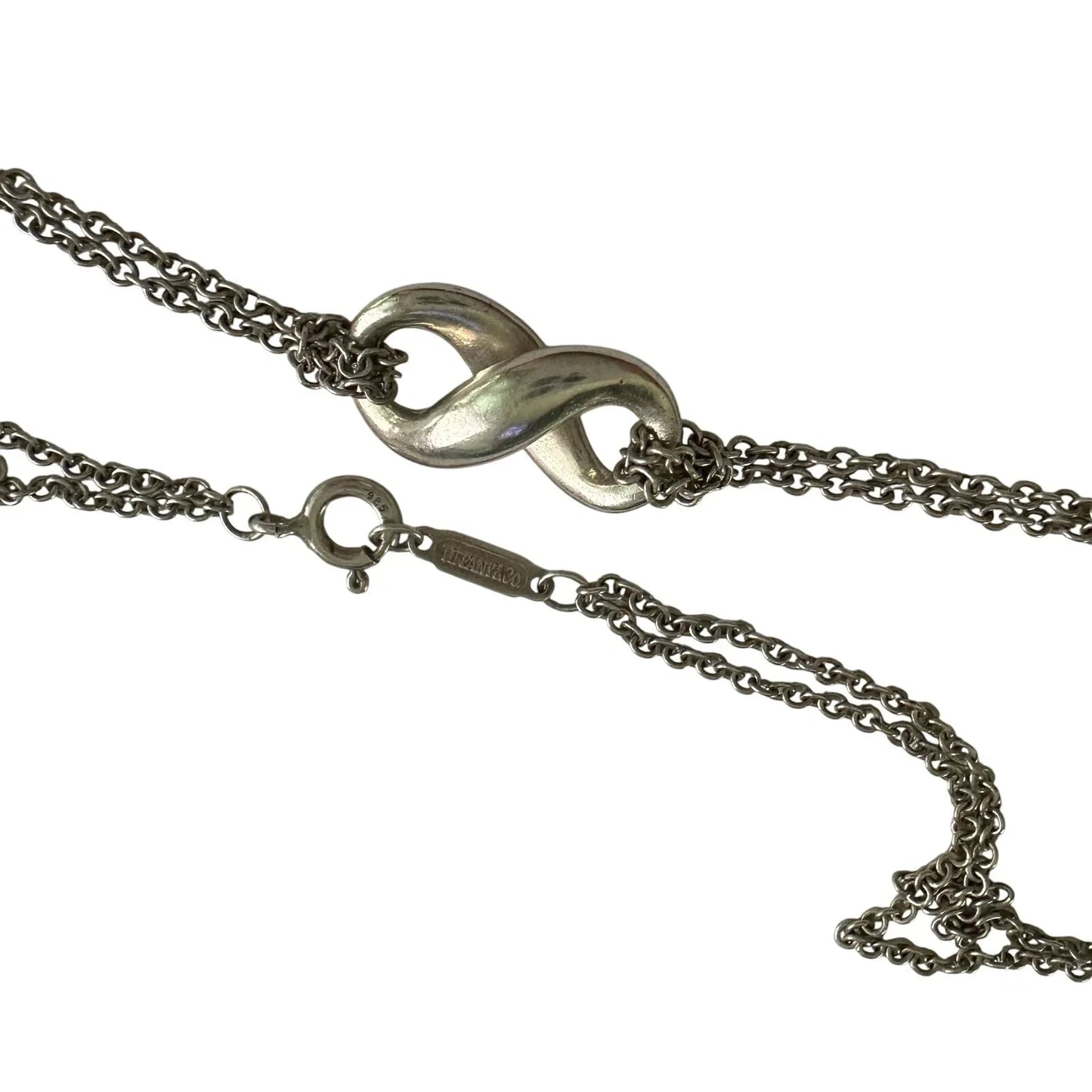 Tiffany & Co Infinity Double Chain Pendant and Necklace in Sterling 14.5" Chain - Tiffany & Co - Pendant with necklace - A+ Stuff