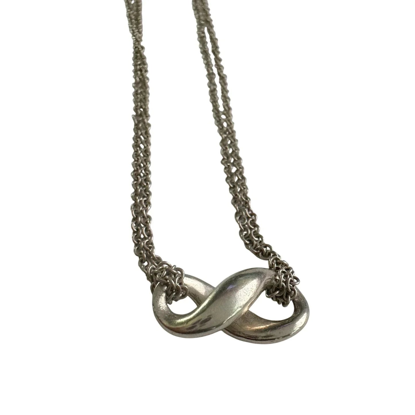 Tiffany & Co Infinity Double Chain Pendant and Necklace in Sterling 14.5" Chain - Tiffany & Co - Pendant with necklace - A+ Stuff