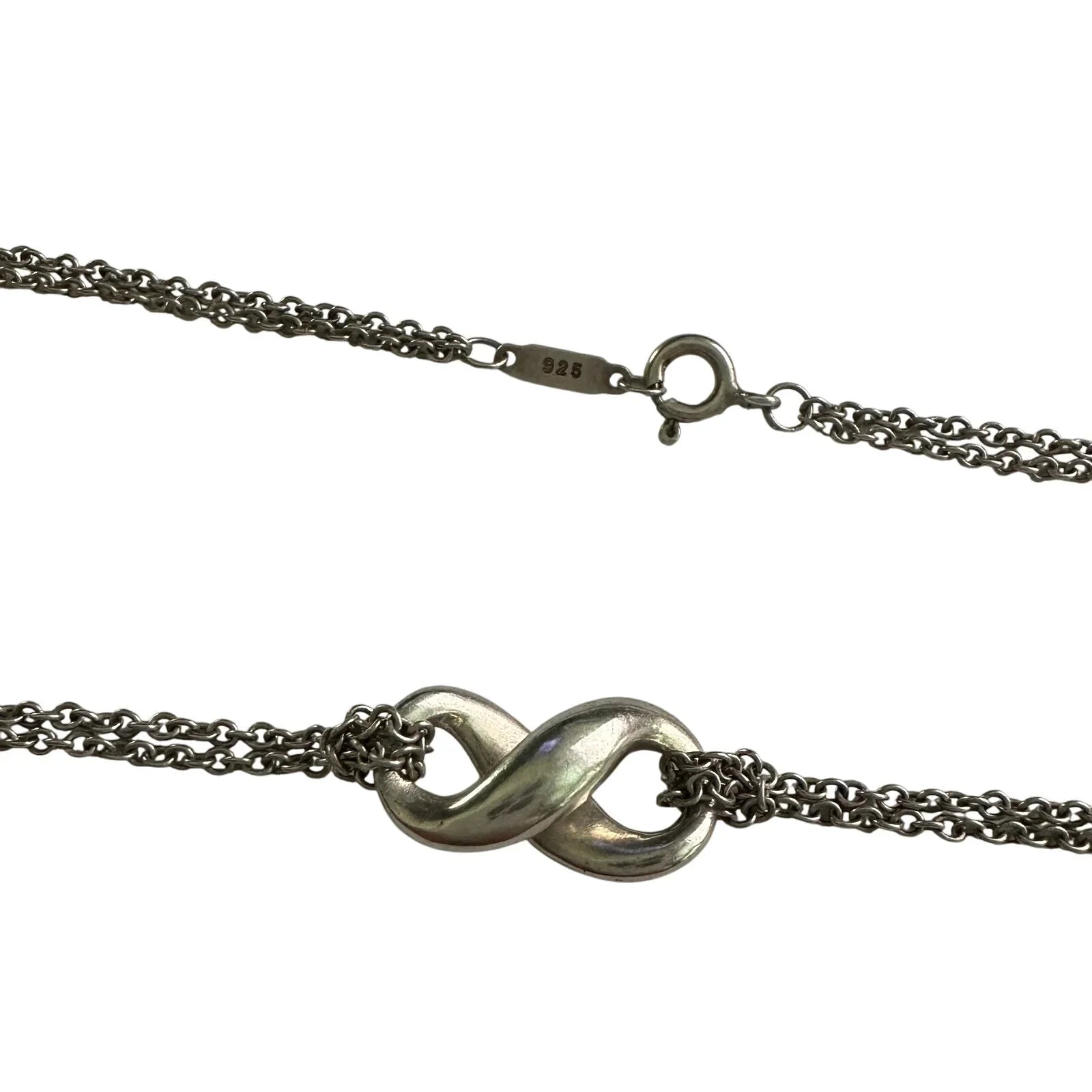 Tiffany & Co Infinity Double Chain Pendant and Necklace in Sterling 14.5" Chain - Tiffany & Co - Pendant with necklace - A+ Stuff
