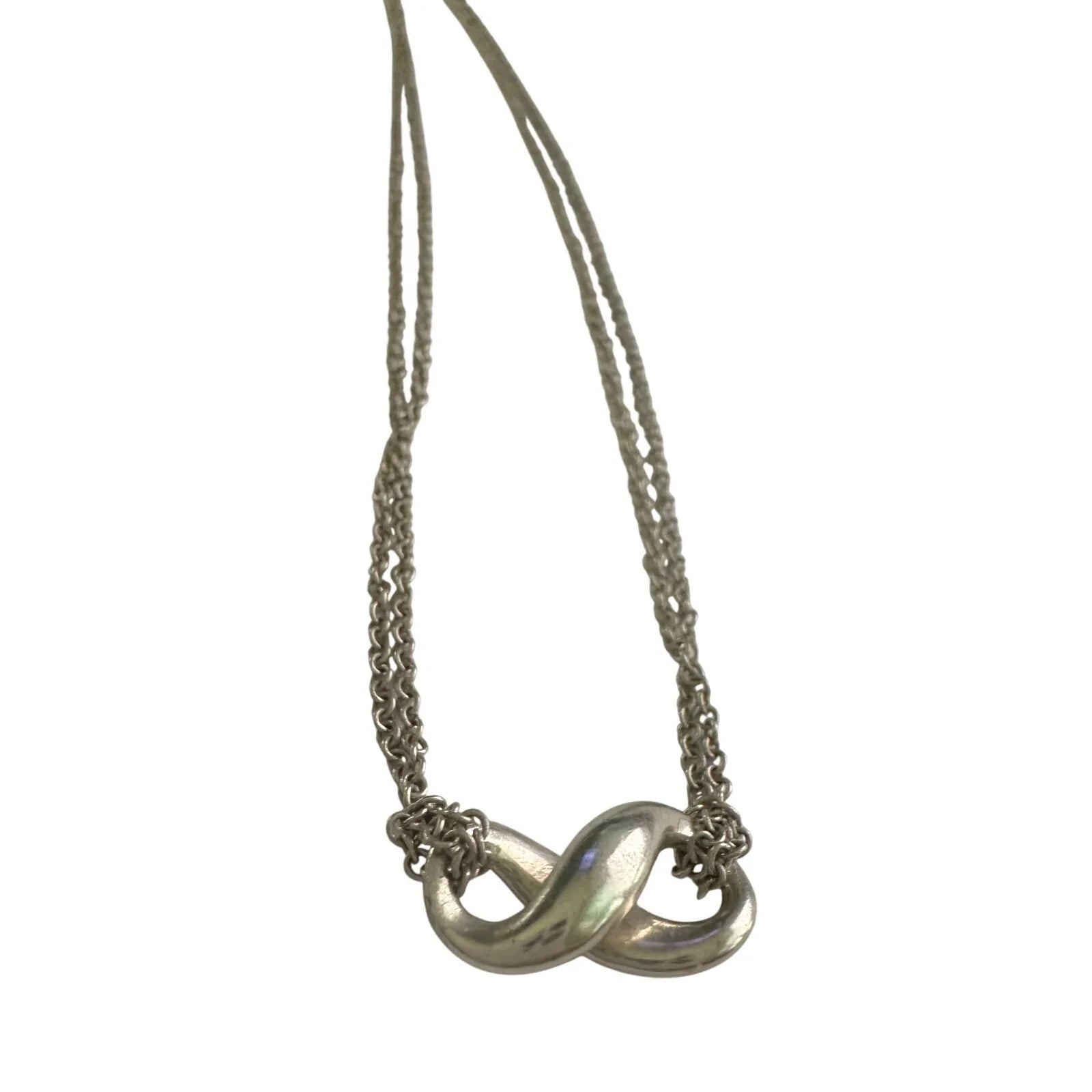 Tiffany & Co Infinity Double Chain Pendant and Necklace in Sterling 14.5" Chain - Tiffany & Co - Pendant with necklace - A+ Stuff