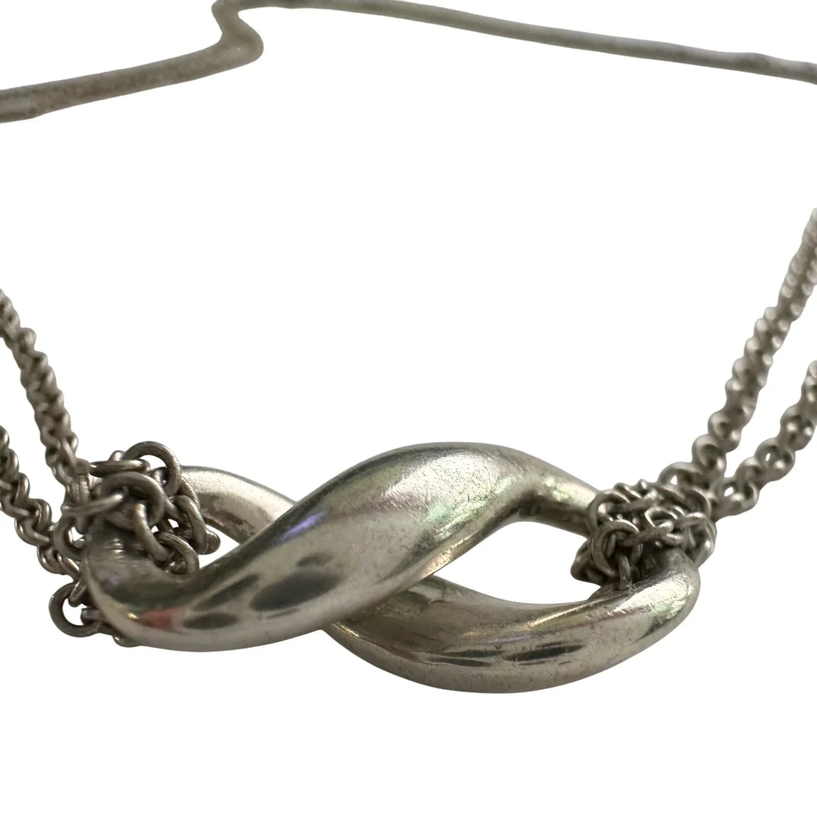 Tiffany & Co Infinity Double Chain Pendant and Necklace in Sterling 14.5" Chain - Tiffany & Co - Pendant with necklace - A+ Stuff