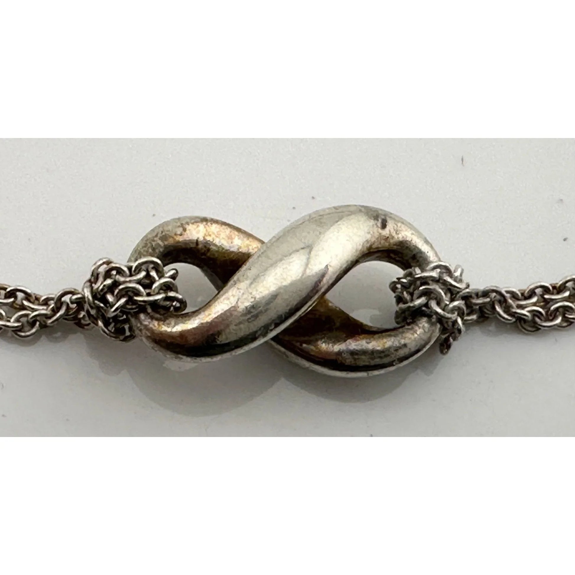 Tiffany & Co Infinity Double Chain Pendant and Necklace in Sterling SIlver - A+ Stuff
