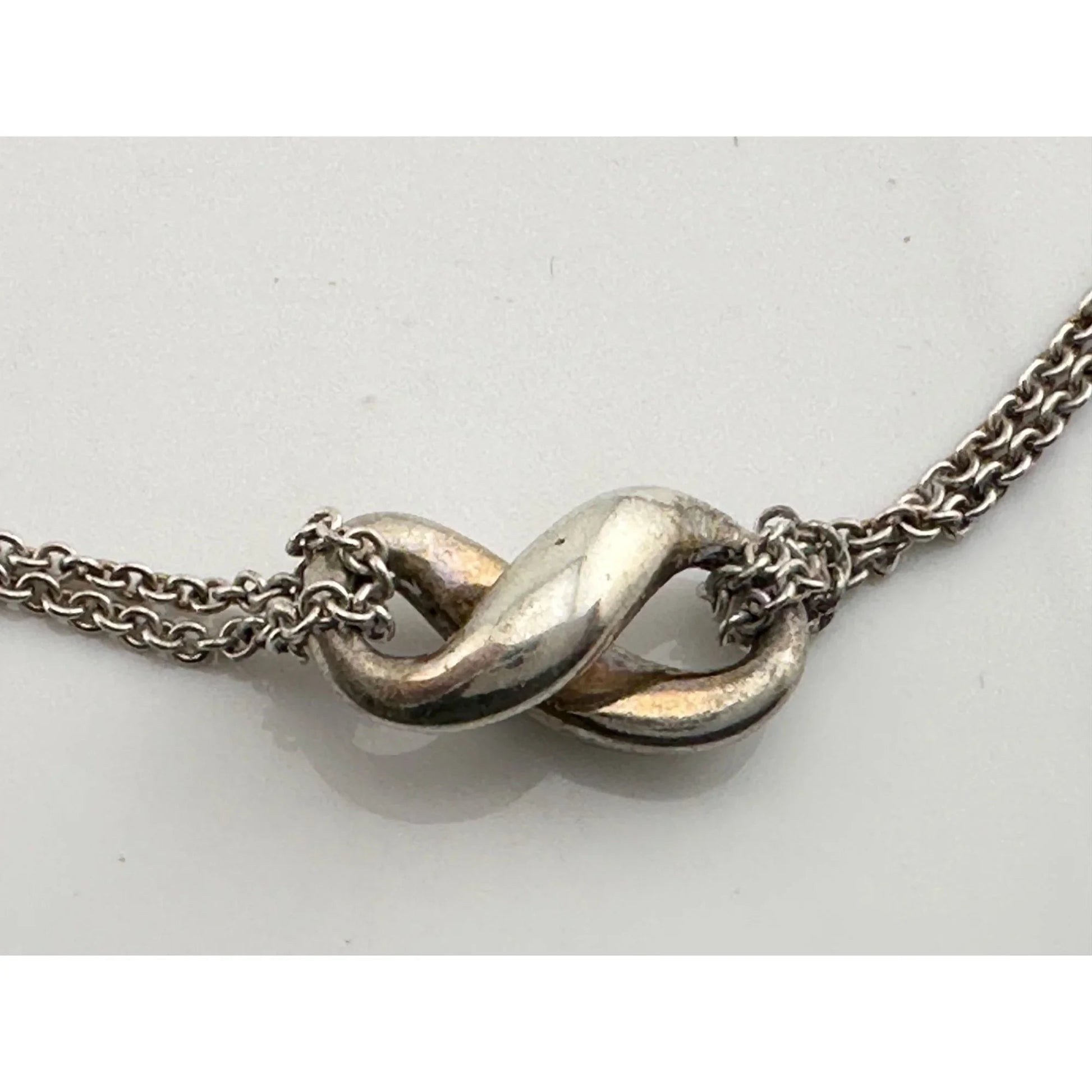 Tiffany & Co Infinity Double Chain Pendant and Necklace in Sterling SIlver - A+ Stuff