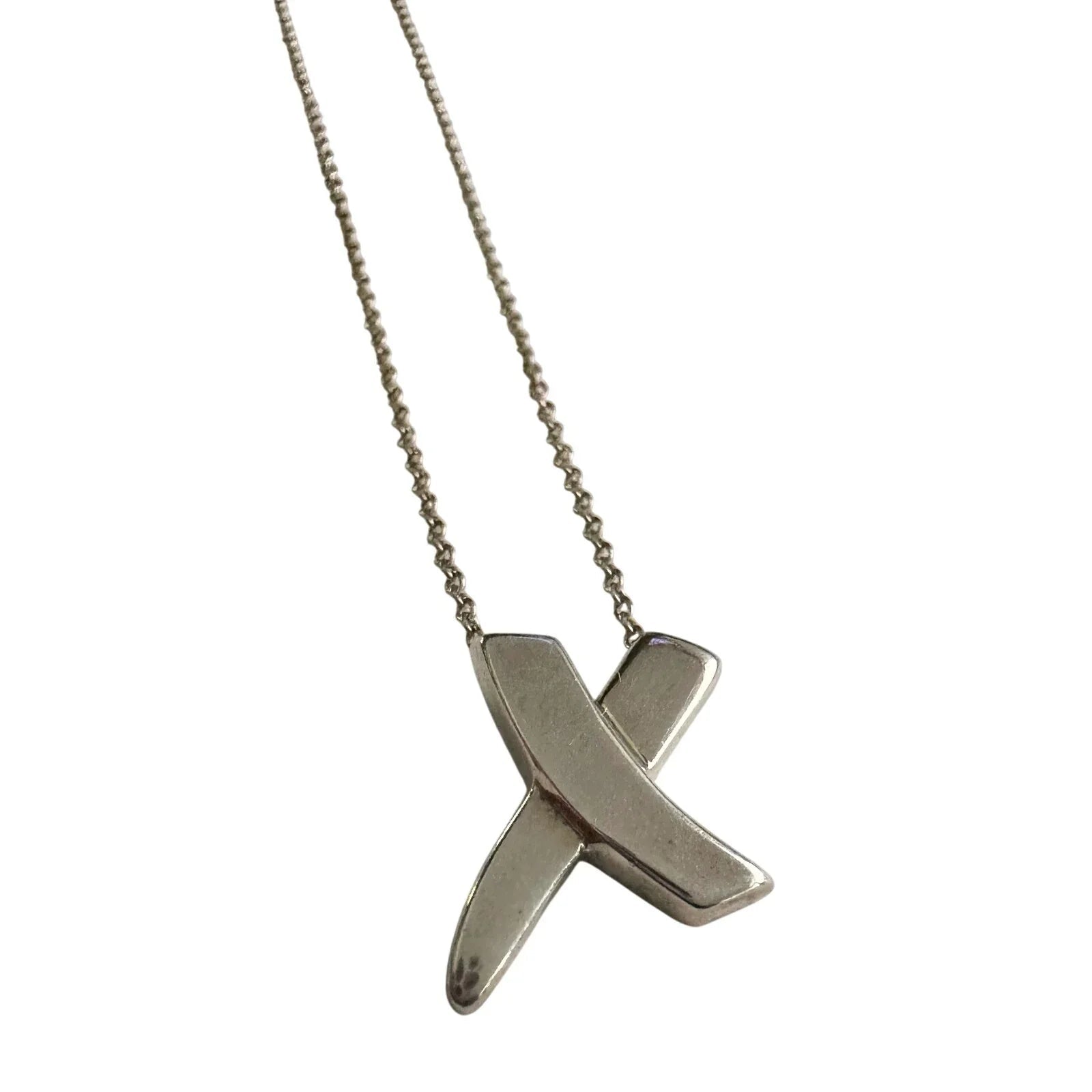 Tiffany & Co. Paloma Picasso Graffiti X Necklace Sterling 16" - Tiffany & Co. - Necklace with Pendant - A+ Stuff