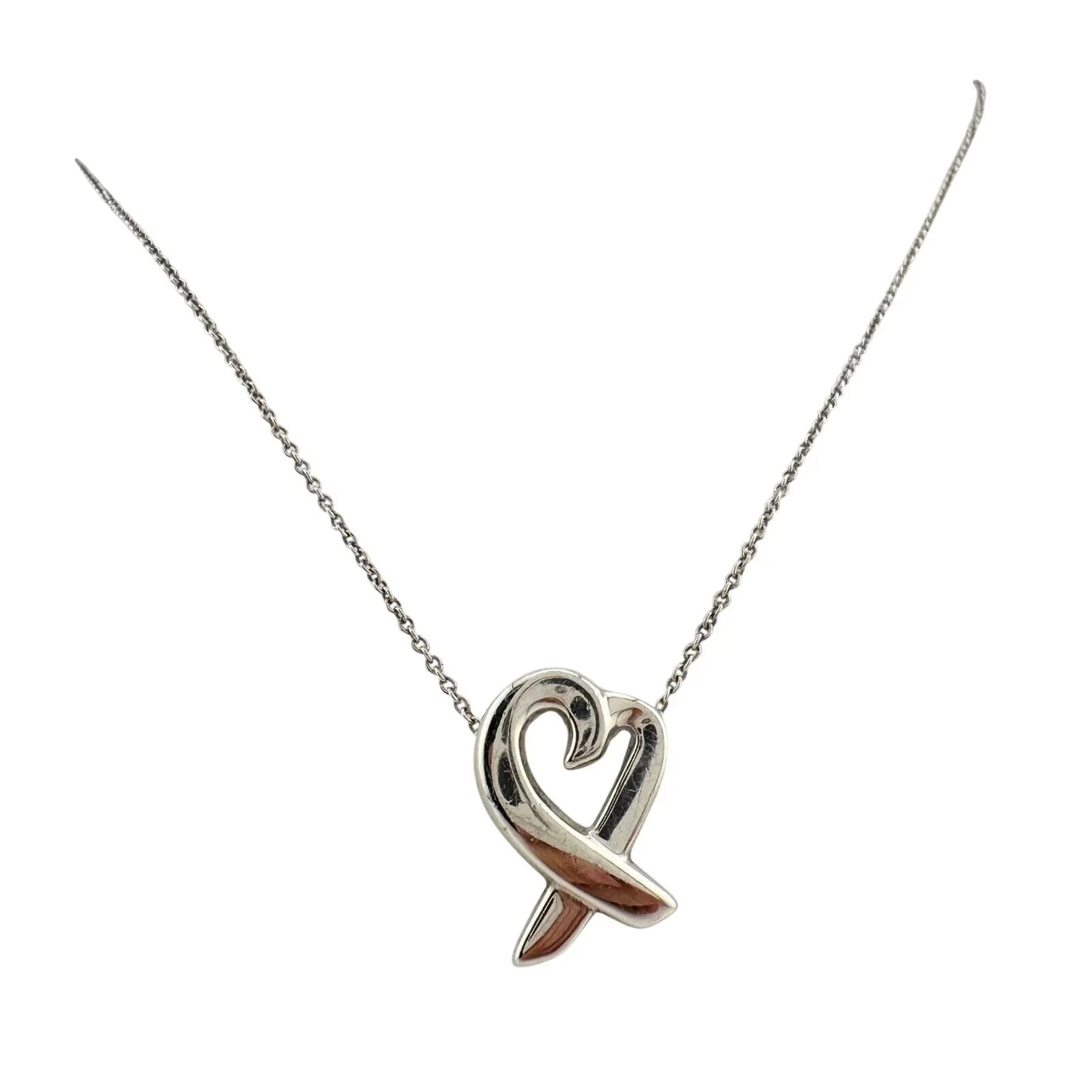 Tiffany & Co Paloma Picasso Small Loving Heart Pendant Necklace 16" Chain - Tiffany and Co - Necklace with Pendant - A+ Stuff