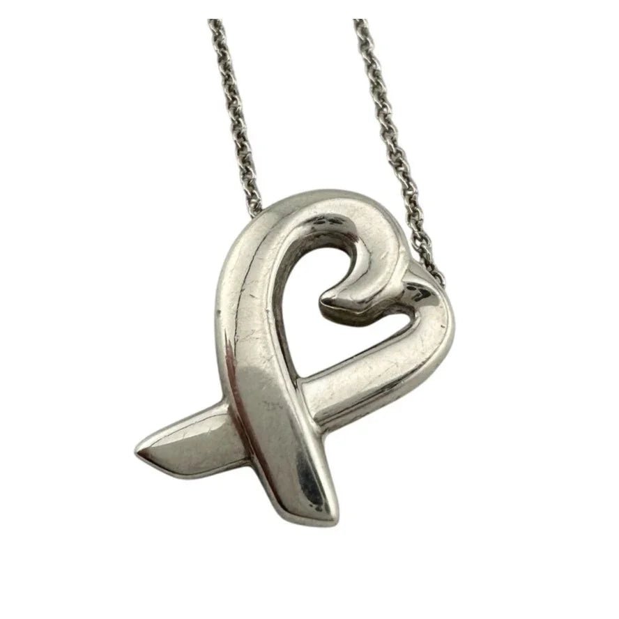 Tiffany & Co Paloma Picasso Small Loving Heart Pendant Necklace 16" Chain - Tiffany and Co - Necklace with Pendant - A+ Stuff