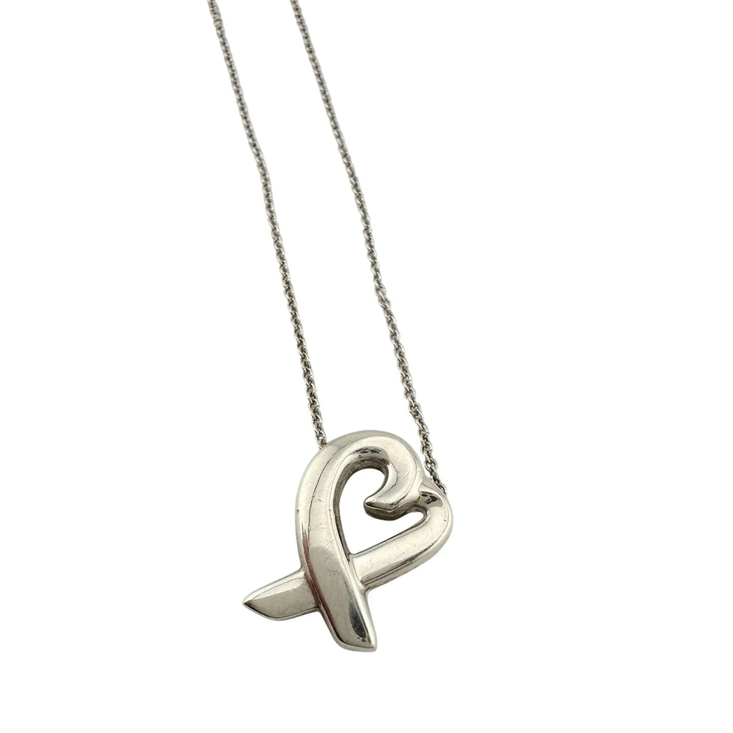 Tiffany & Co Paloma Picasso Small Loving Heart Pendant Necklace 16" Chain - Tiffany and Co - Necklace with Pendant - A+ Stuff