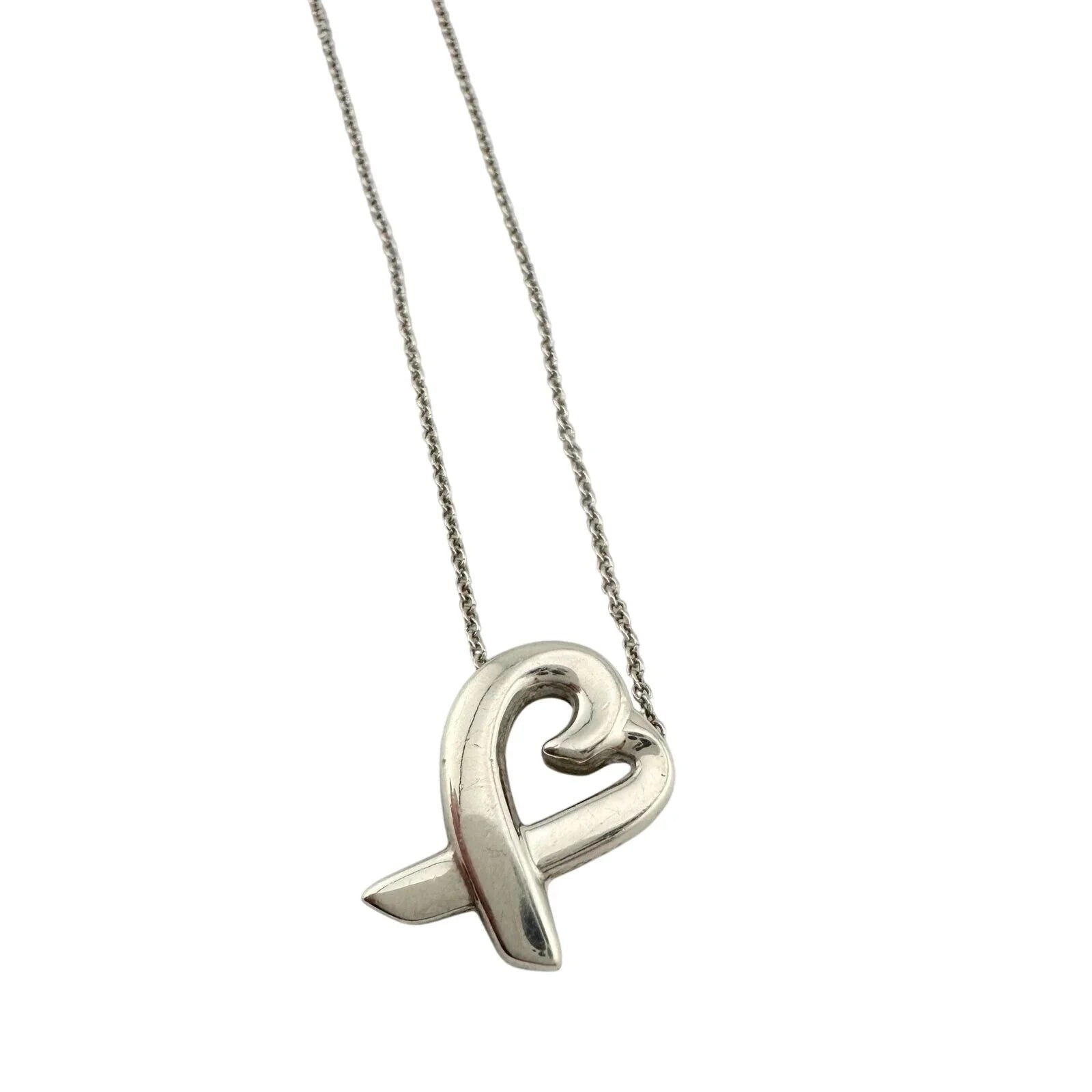 Tiffany & Co Paloma Picasso Small Loving Heart Pendant Necklace 16" Chain - Tiffany and Co - Necklace with Pendant - A+ Stuff