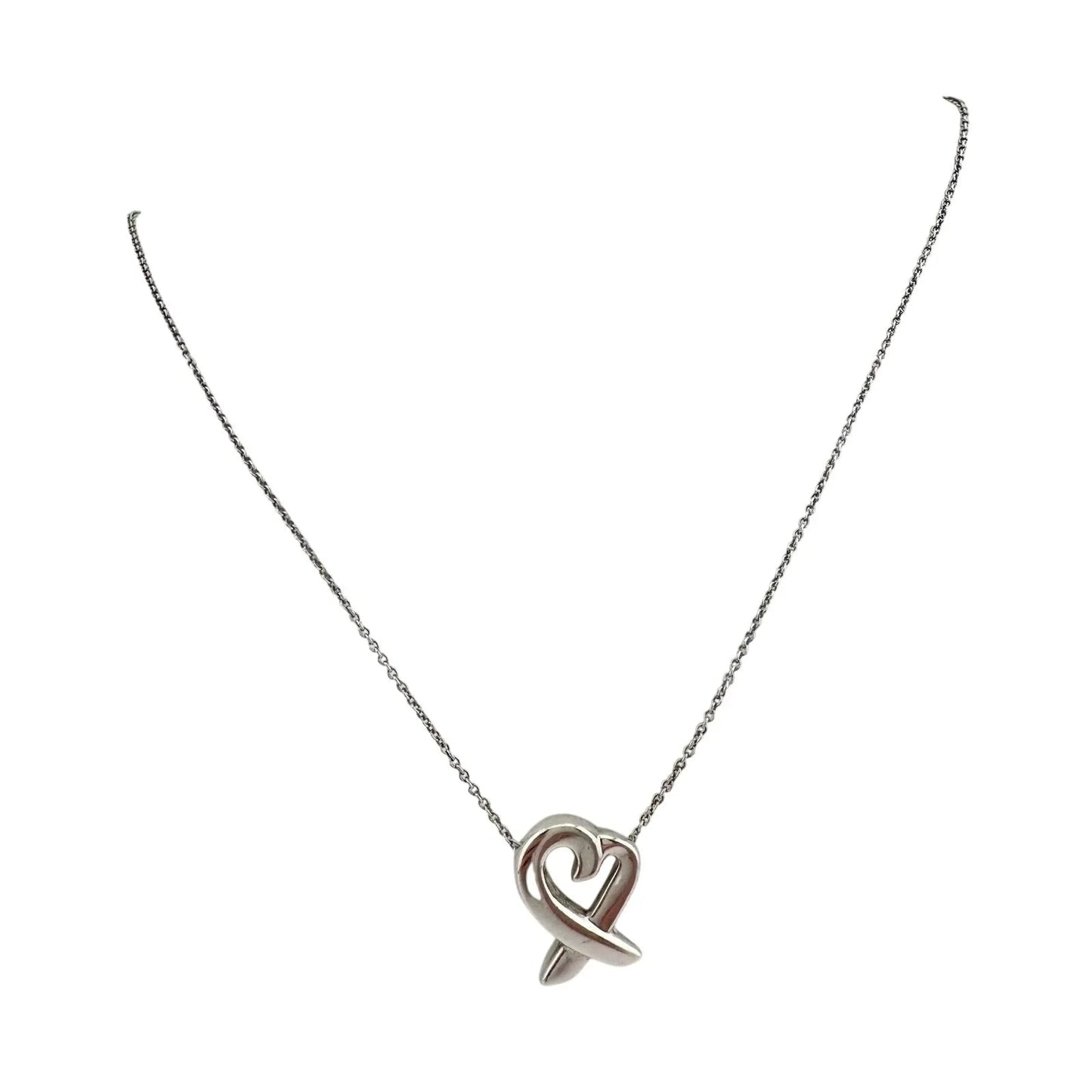 Tiffany & Co Paloma Picasso Small Loving Heart Pendant Necklace 16" Chain - Tiffany and Co - Necklace with Pendant - A+ Stuff