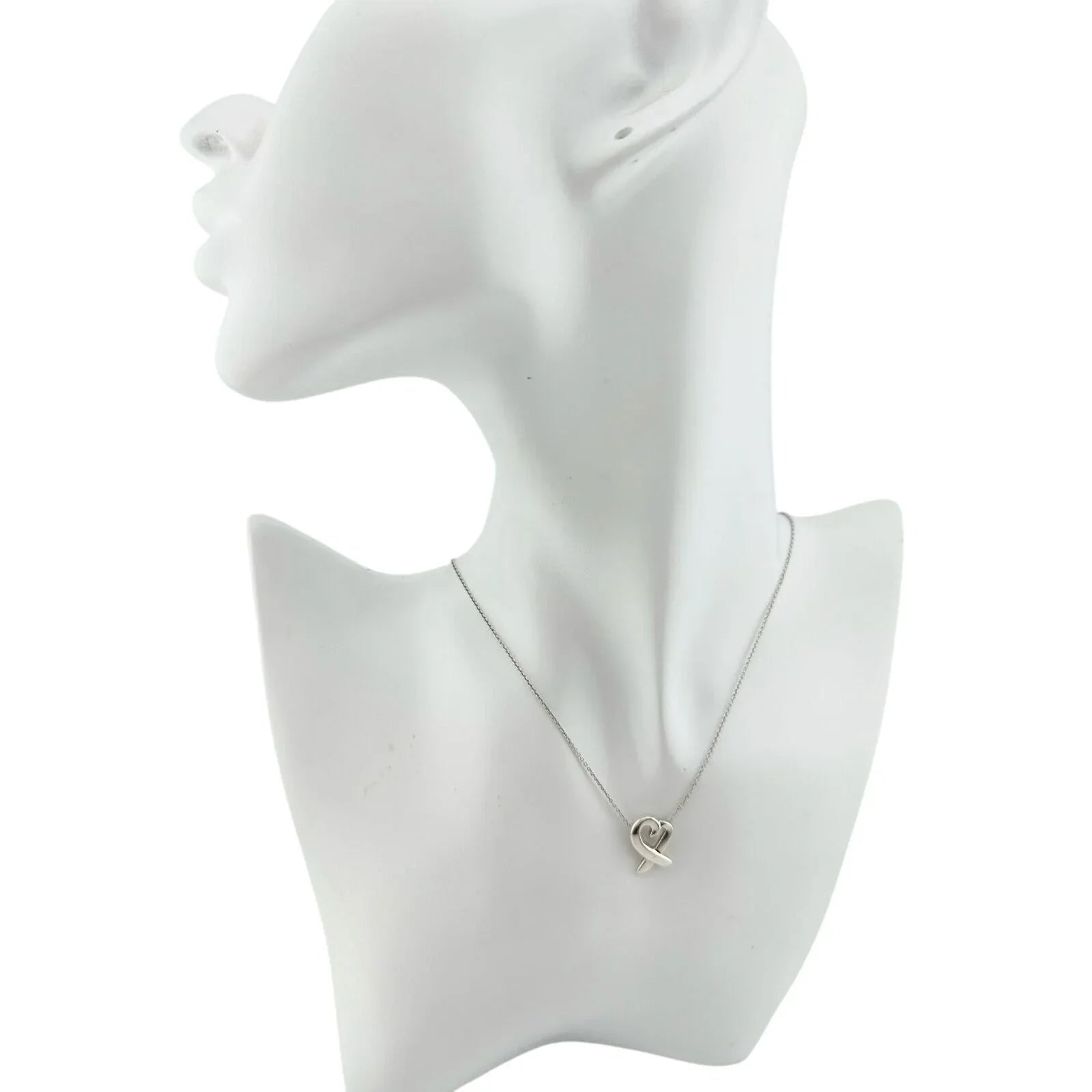 Tiffany & Co Paloma Picasso Small Loving Heart Pendant Necklace 16" Chain - Tiffany and Co - Necklace with Pendant - A+ Stuff