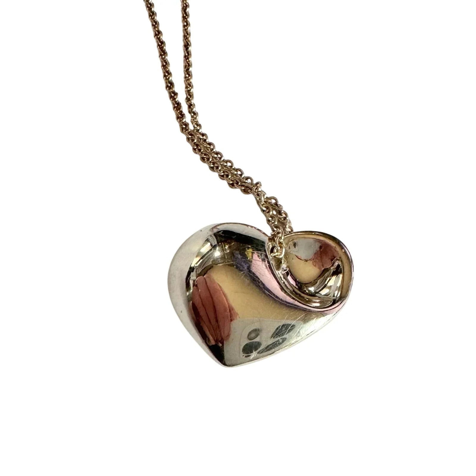 Tiffany & Co Puffy Heart (or folded heart) Necklace - Sterling Silver - 15" - Tiffany & Co. - Necklace with Pendant - A+ Stuff