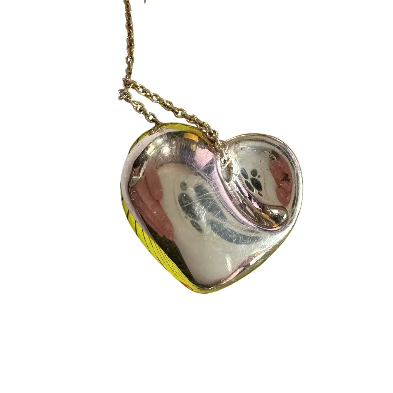 Tiffany & Co Puffy Heart (or folded heart) Necklace - Sterling Silver - 15" - Tiffany & Co. - Necklace with Pendant - A+ Stuff