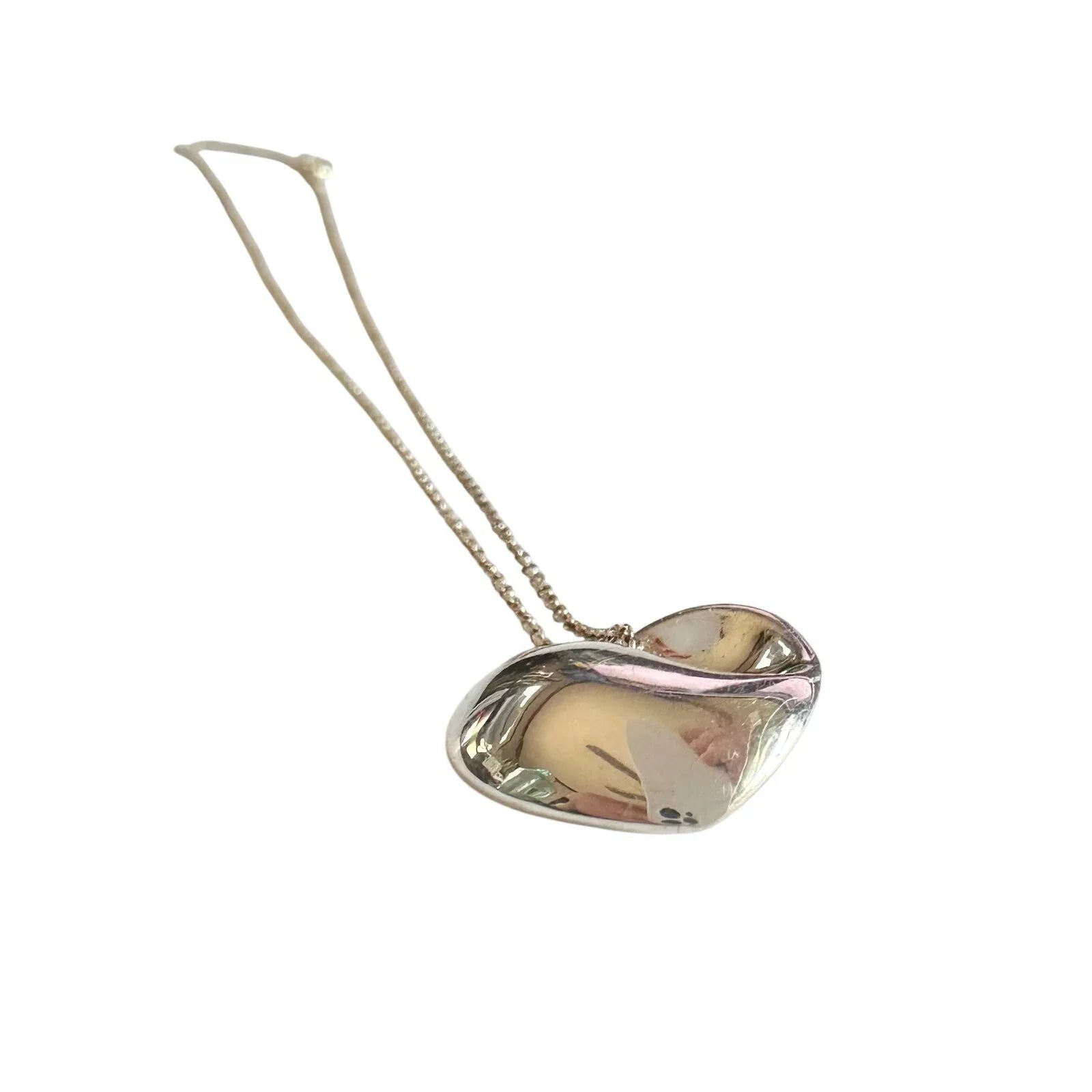 Tiffany & Co Puffy Heart (or folded heart) Necklace - Sterling Silver - 15" - Tiffany & Co. - Necklace with Pendant - A+ Stuff