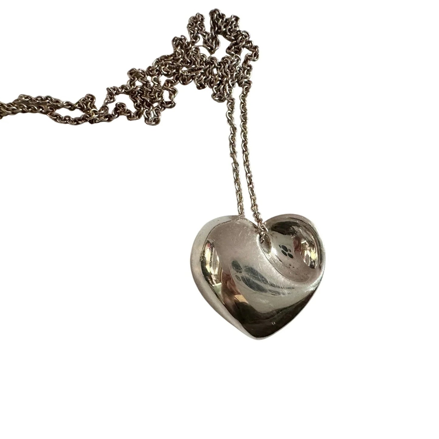 Tiffany & Co Puffy Heart (or folded heart) Necklace - Sterling Silver - 15" - Tiffany & Co. - Necklace with Pendant - A+ Stuff