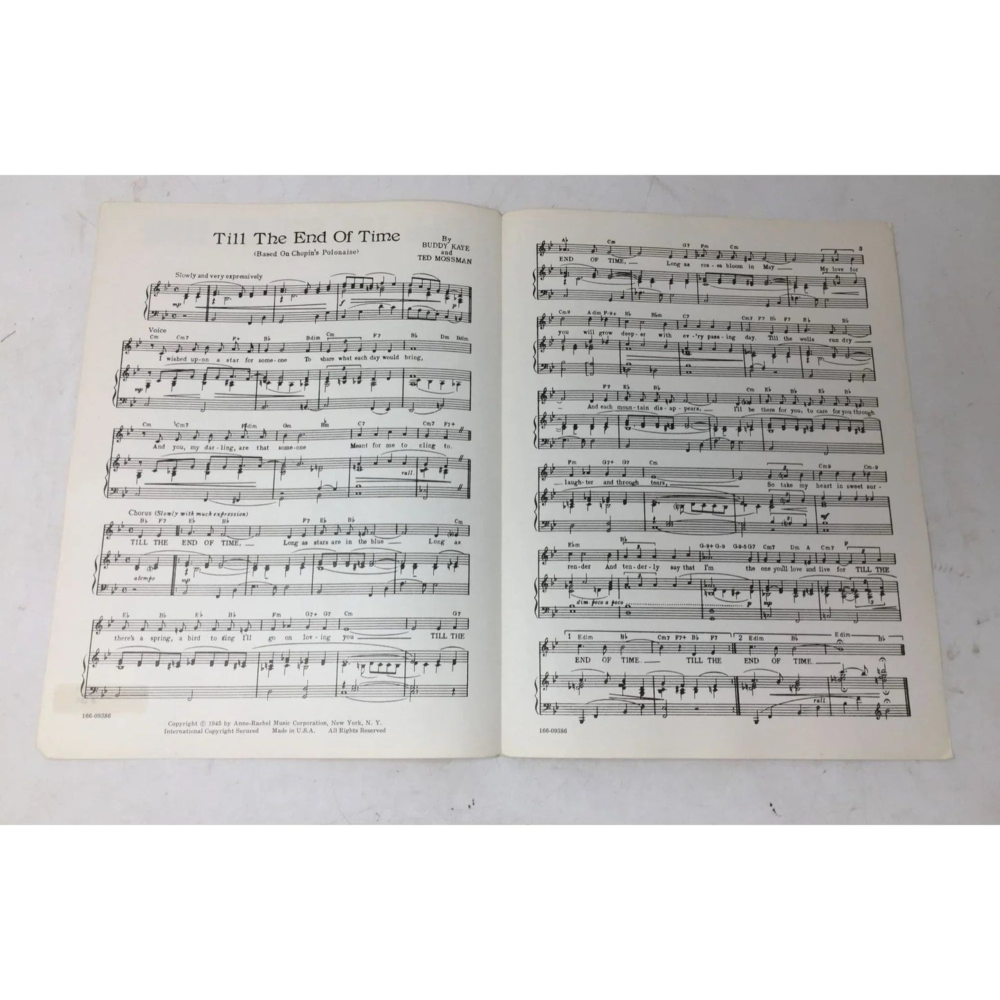 Till The End of Time (Based on ''Chopin's Polonaise'') by Buddy Kaye/Ted Mossman - A+ Stuff - Sheet Music - A+ Stuff