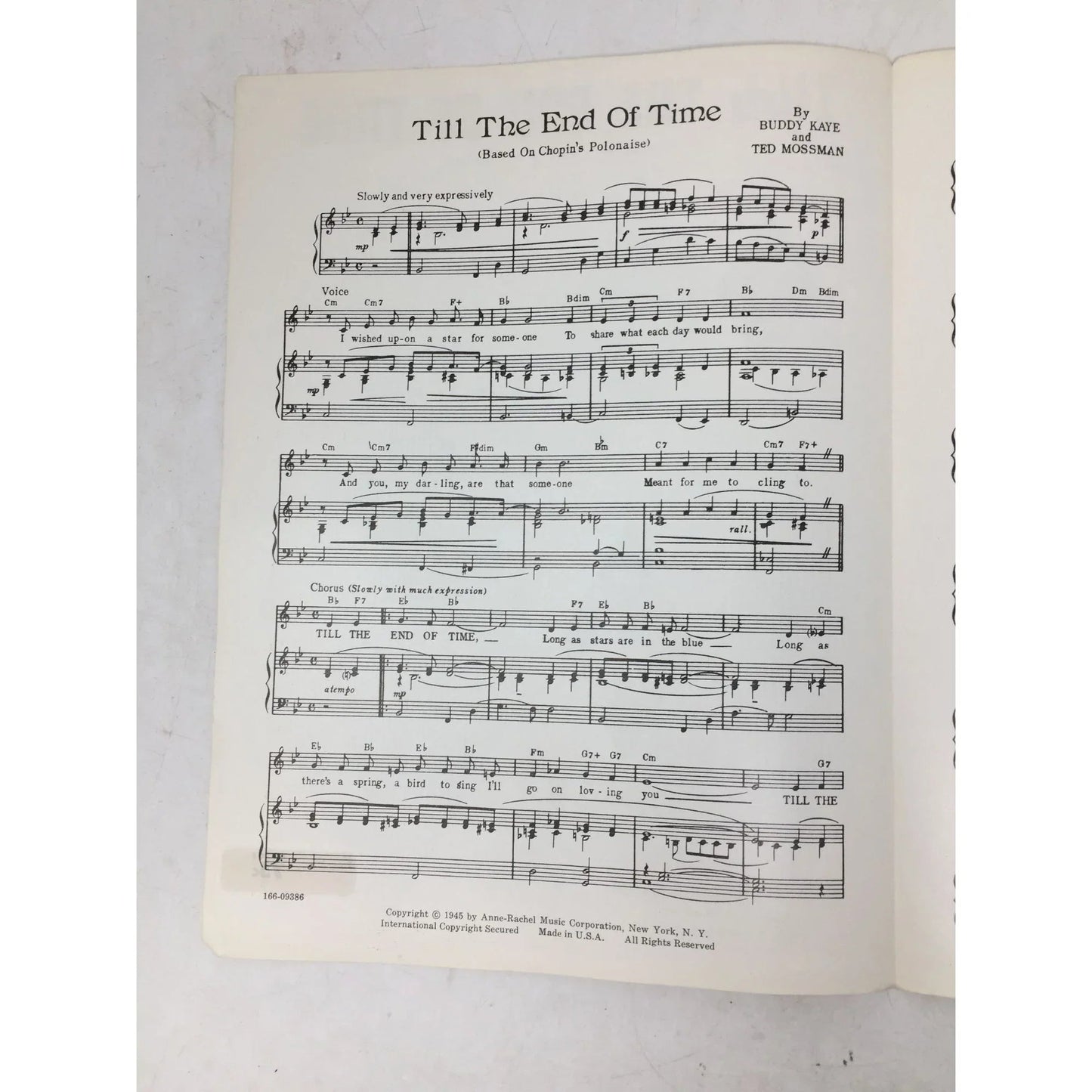 Till The End of Time (Based on ''Chopin's Polonaise'') by Buddy Kaye/Ted Mossman - A+ Stuff - Sheet Music - A+ Stuff