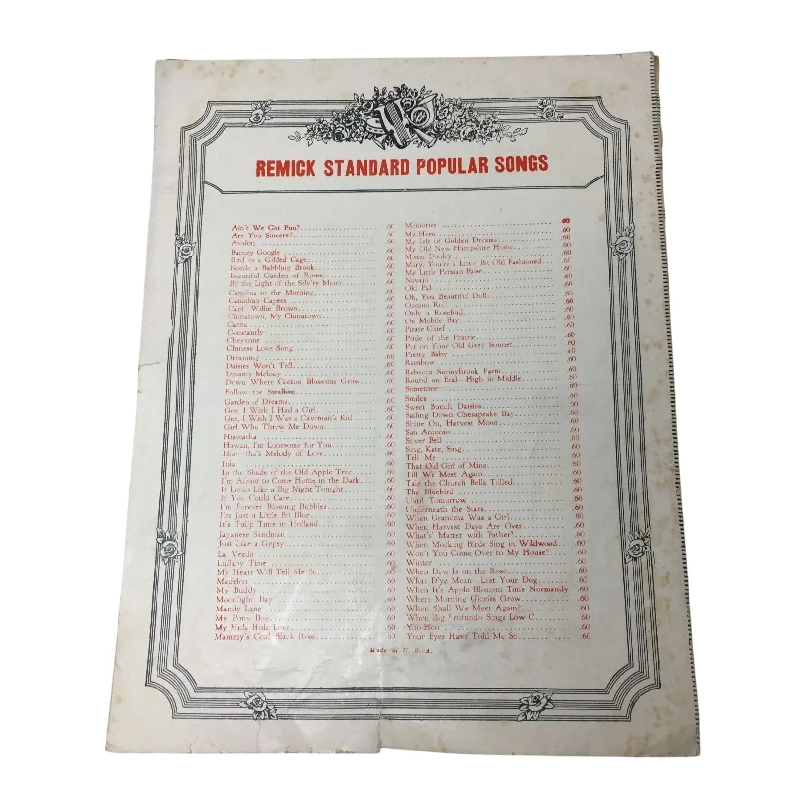 ''TILL WE MEET AGAIN'' By Raymond B Egan and Richard A Whiting - A+ Stuff - SHEET MUSIC - A+ Stuff