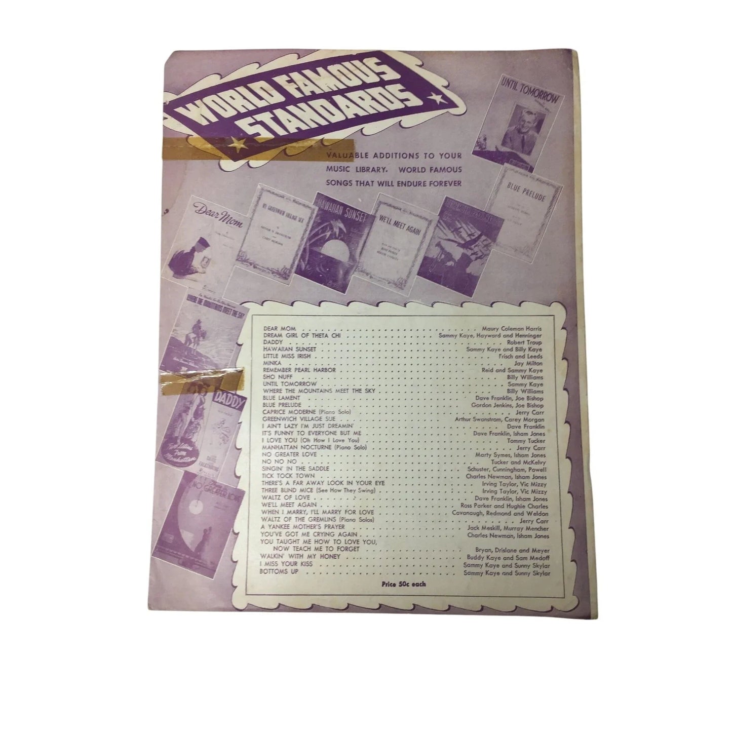 ''Time Out For Tears'' Words and Music by Abe Schiff and Irving Berman - A+ Stuff - SHEET MUSIC - A+ Stuff