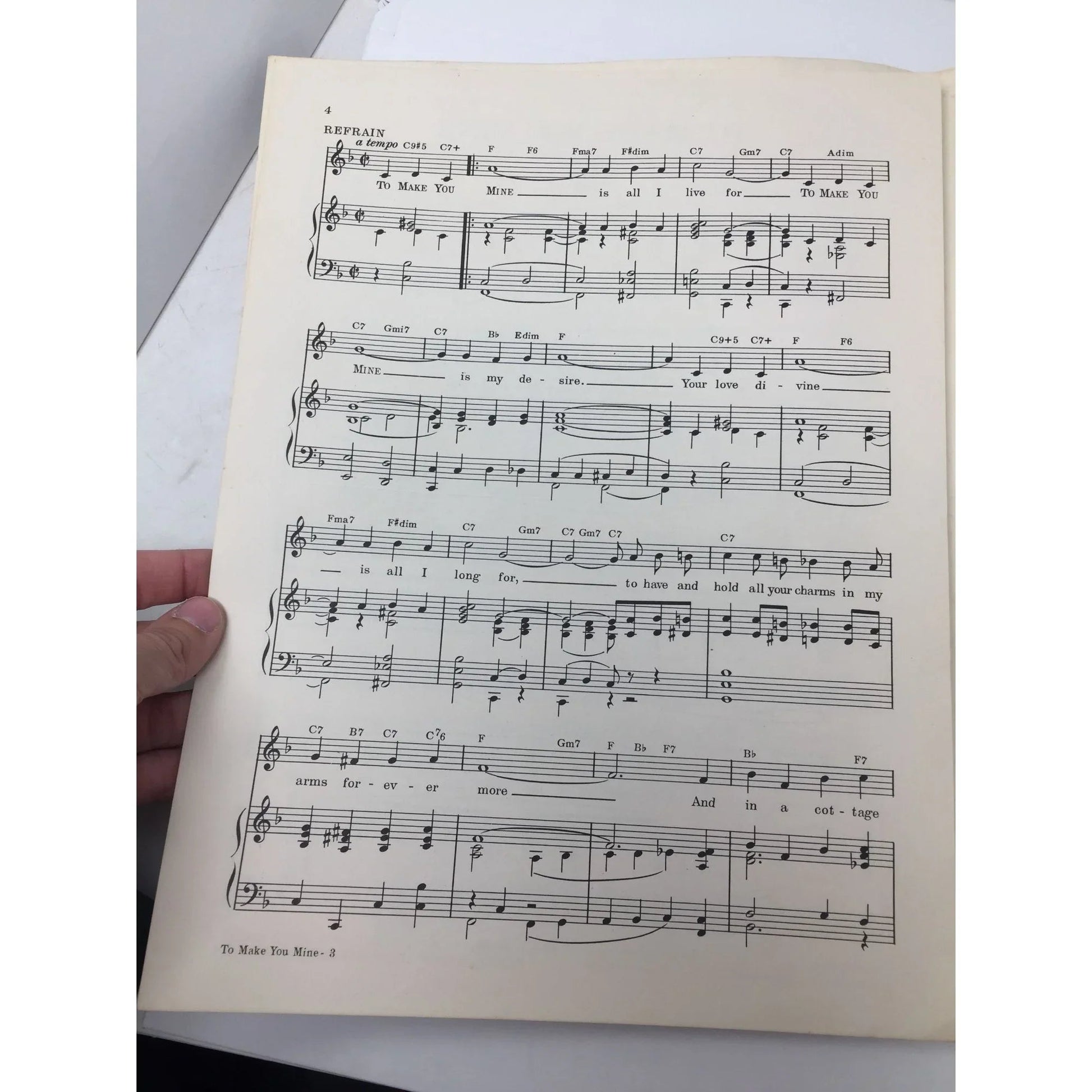 ''To Make You Mine'' Vintage Sheet Music (by Al Trace, Ben Trace, Vic Damon) - A+ Stuff - sheet music - A+ Stuff