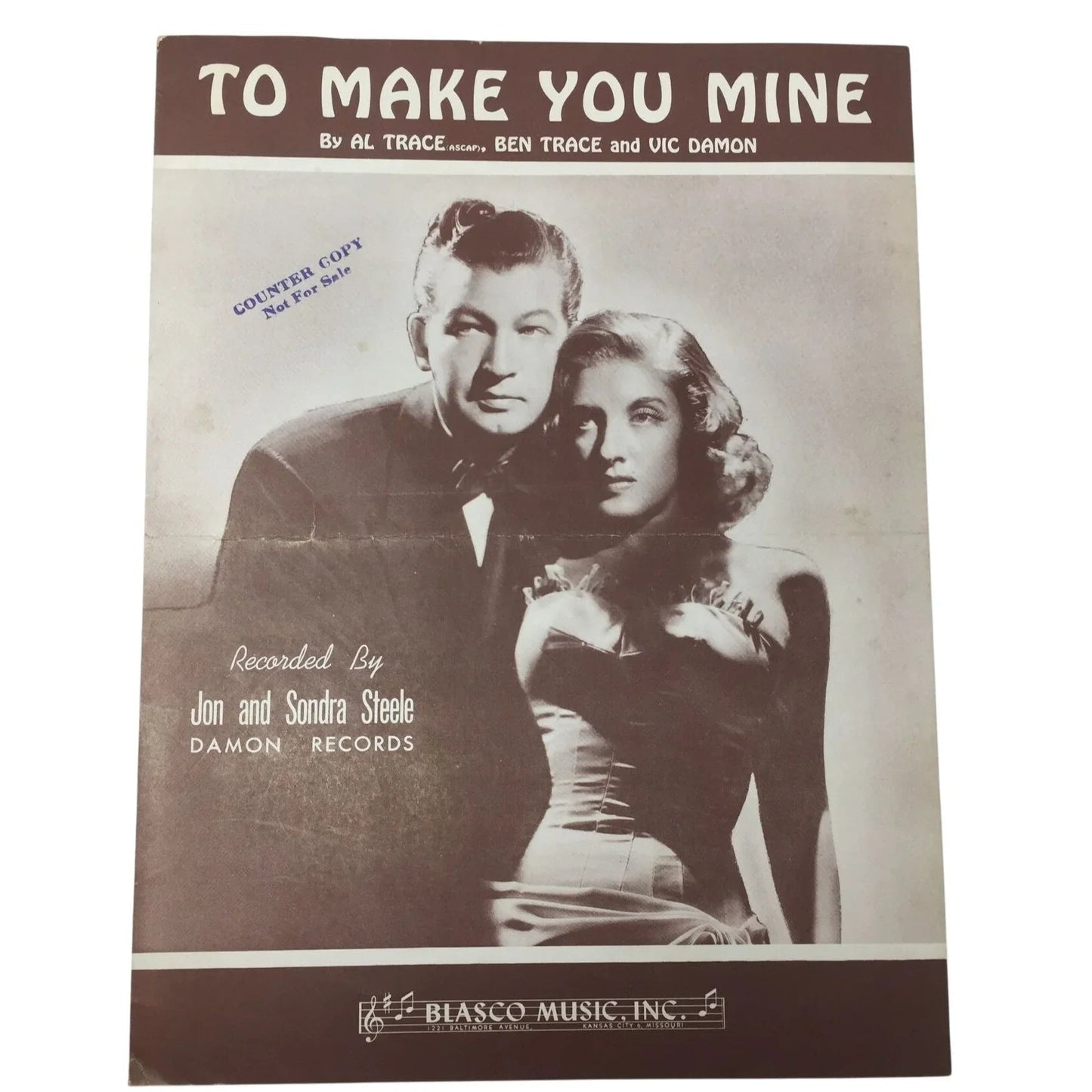 ''To Make You Mine'' Vintage Sheet Music (by Al Trace, Ben Trace, Vic Damon) - A+ Stuff - sheet music - A+ Stuff