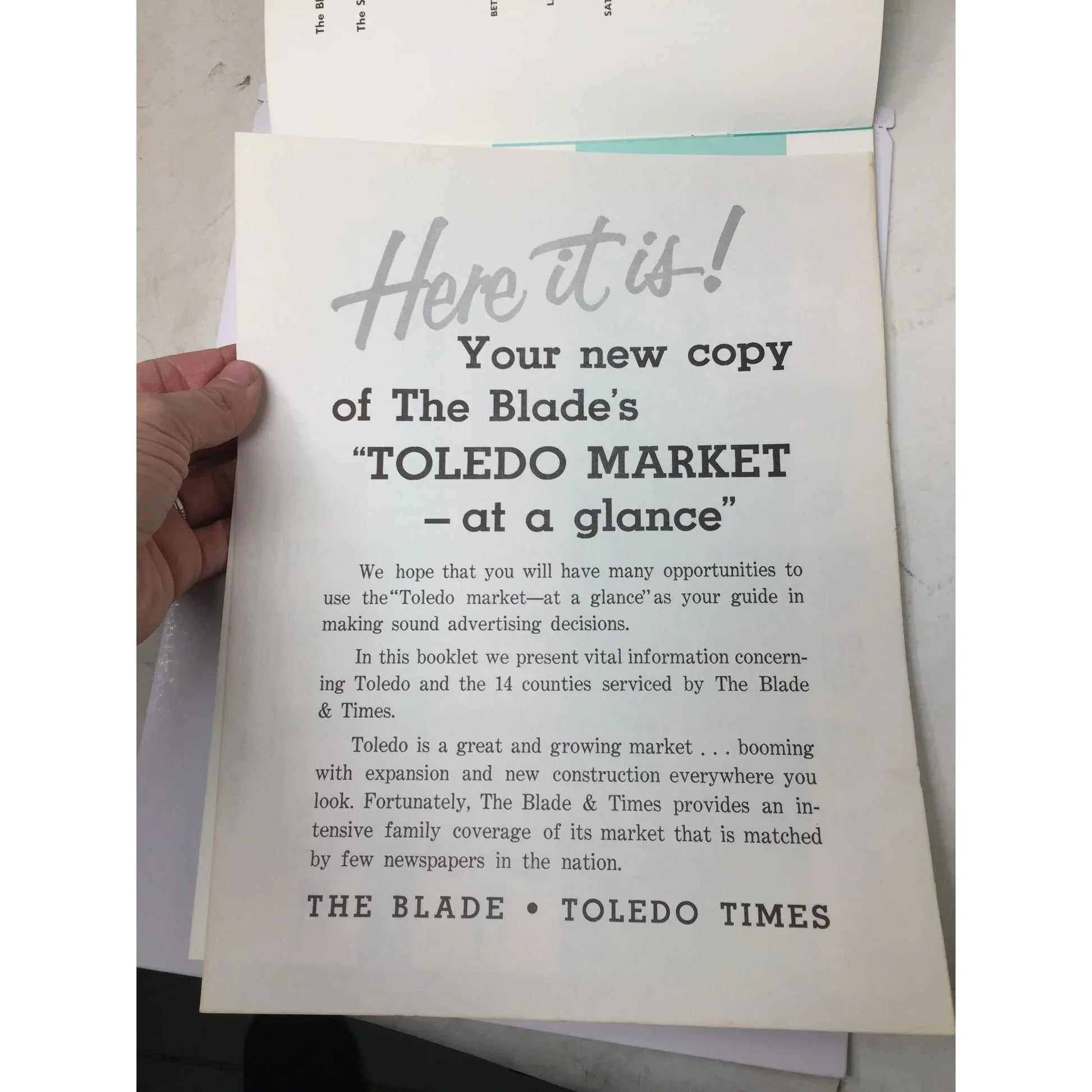 ''Toledo Market - at a glance'' The Blade Daily and Sunday Toledo Times Morning - A+ Stuff - Books - A+ Stuff