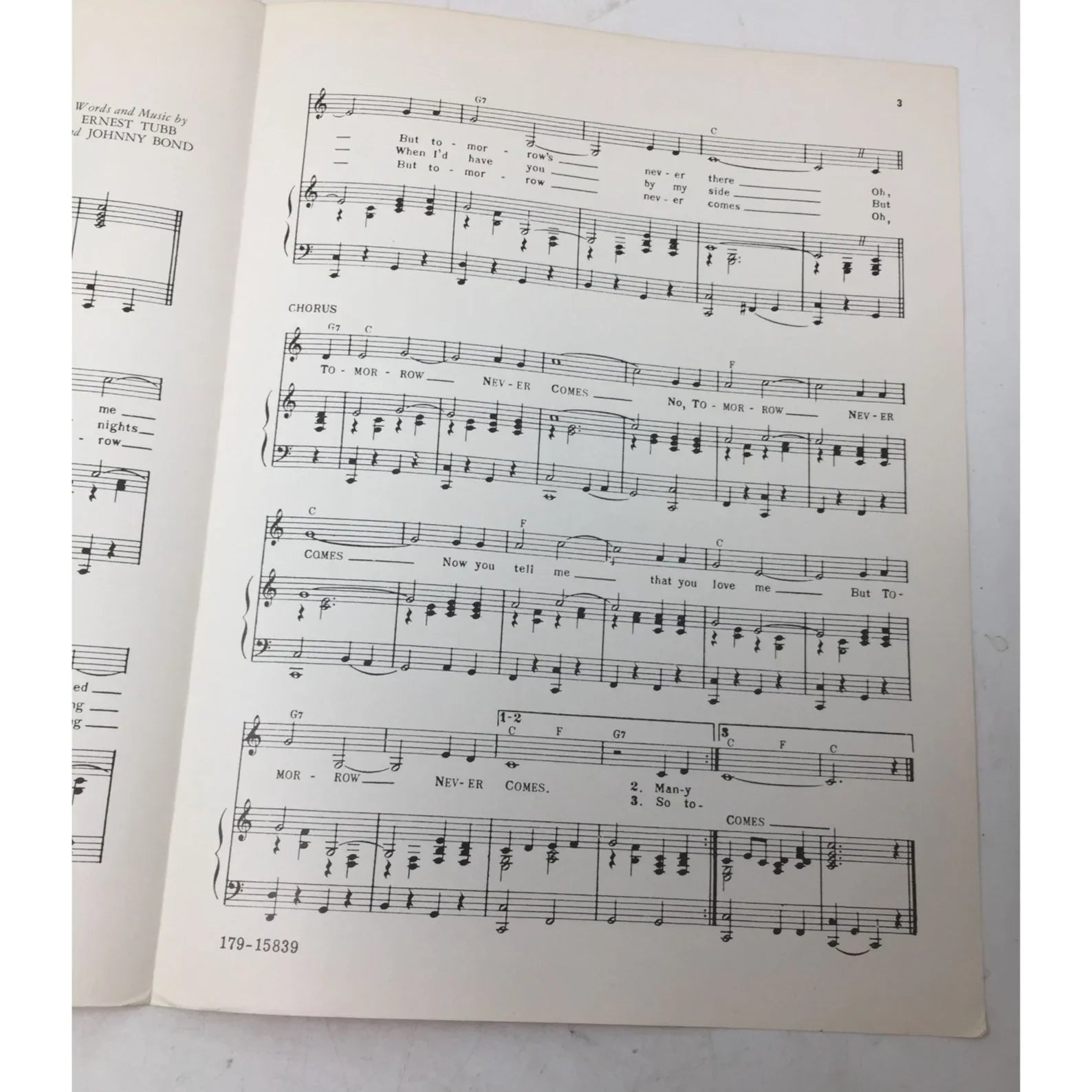 TOMORROW NEVER COMES Vintage 1945 Sheet music - A+ Stuff - sheet music - A+ Stuff