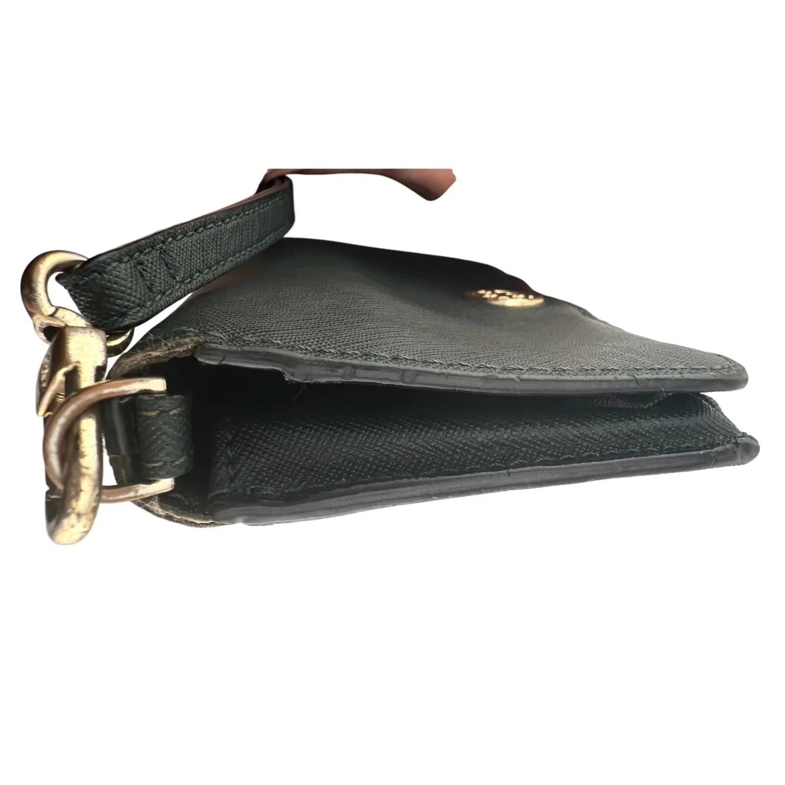 Tory Burch Deep Green Leather Bi - Fold Wallet Wristlet - Tory Burch - Designer wallet - A+ Stuff