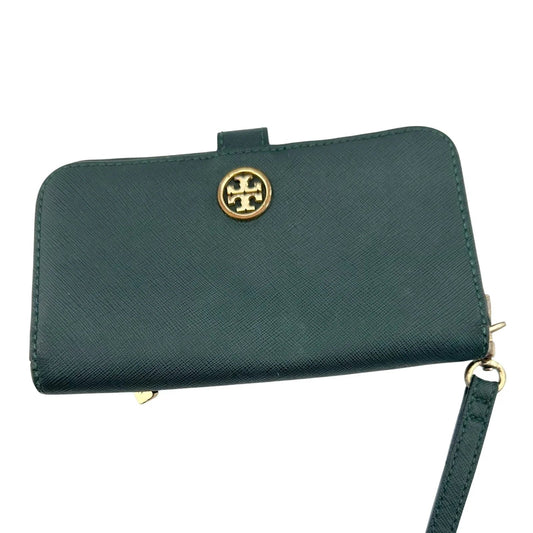 Tory Burch Deep Green Leather Bi - Fold Wallet Wristlet - Tory Burch - Designer wallet - A+ Stuff