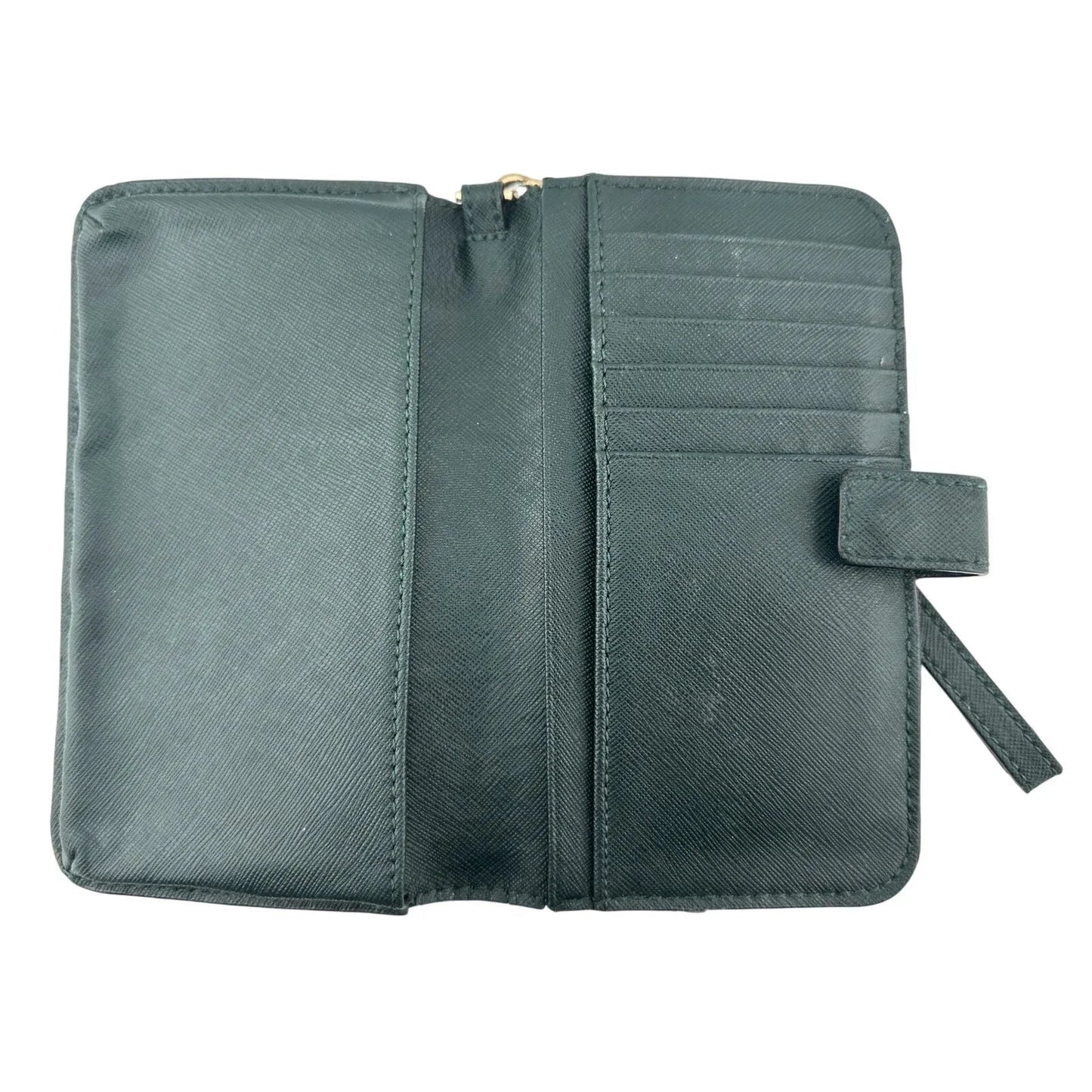Tory Burch Deep Green Leather Bi - Fold Wallet Wristlet - Tory Burch - Designer wallet - A+ Stuff