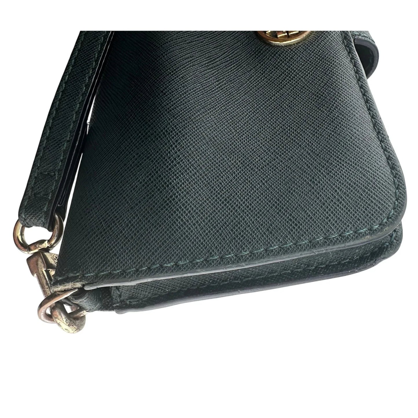 Tory Burch Deep Green Leather Bi - Fold Wallet Wristlet - Tory Burch - Designer wallet - A+ Stuff