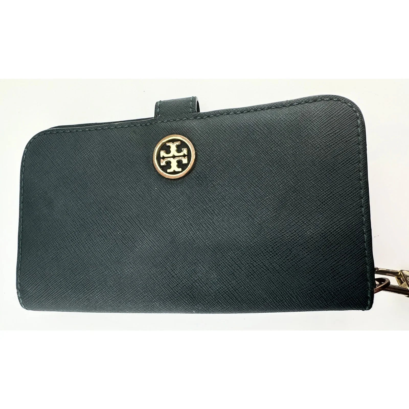 Tory Burch Deep Green Leather Bi - Fold Wallet Wristlet - Tory Burch - Designer wallet - A+ Stuff