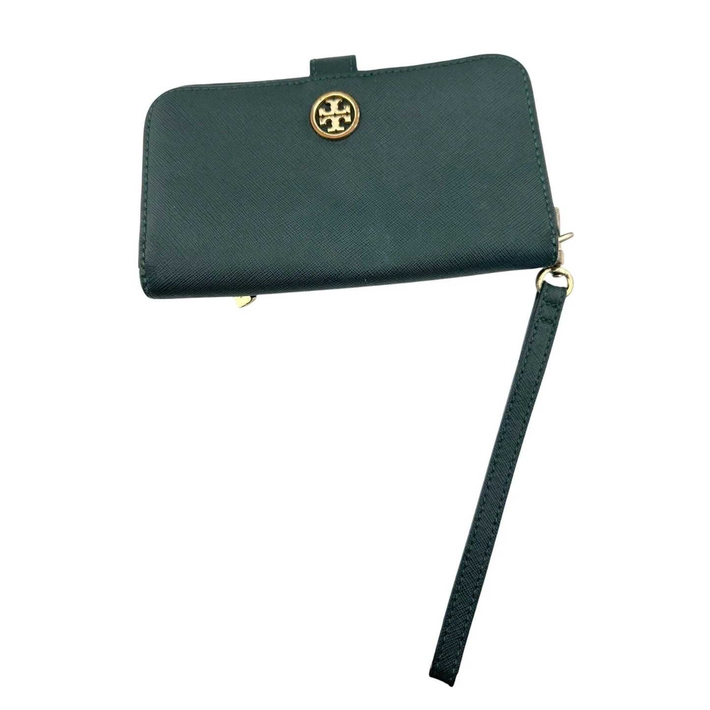 Tory Burch Deep Green Leather Bi - Fold Wallet Wristlet - Tory Burch - Designer wallet - A+ Stuff