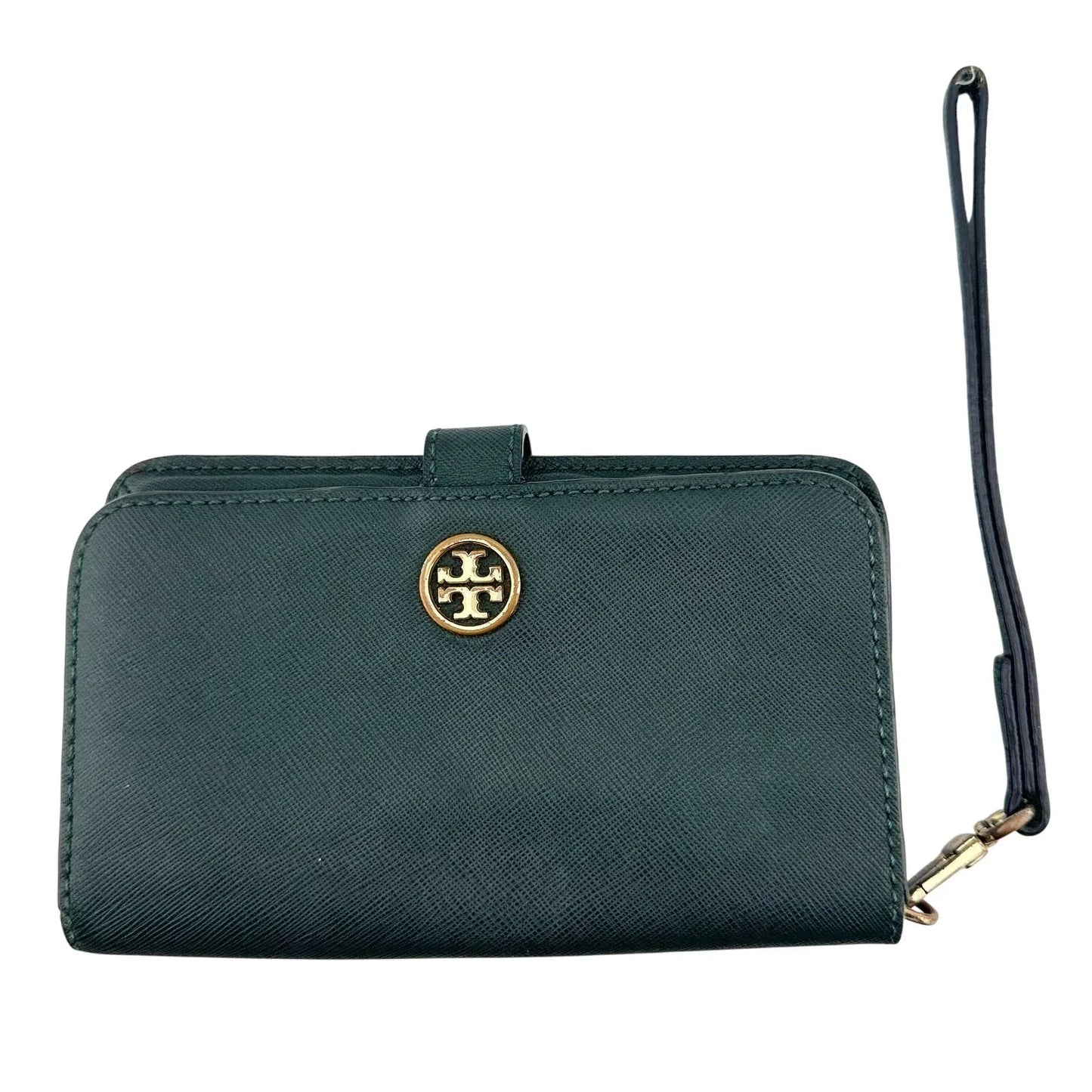 Tory Burch Deep Green Leather Bi - Fold Wallet Wristlet - Tory Burch - Designer wallet - A+ Stuff