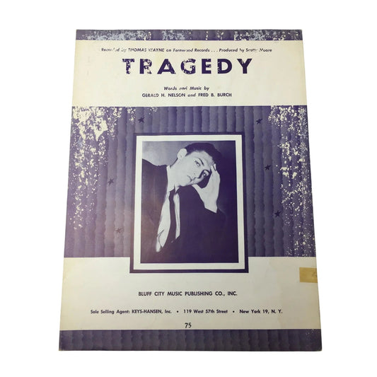 ''TRAGEDY'' by Gerald H Nelson and Fred B Burch Vintage Sheet Music book - A+ Stuff - SHEET MUSIC - A+ Stuff