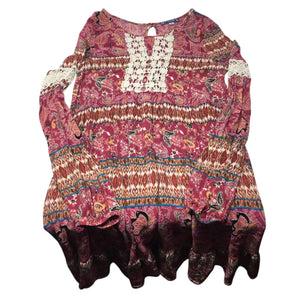 ''Truly Me by Sara Sara'' Girl's Colorful Patterned Dress Size 16