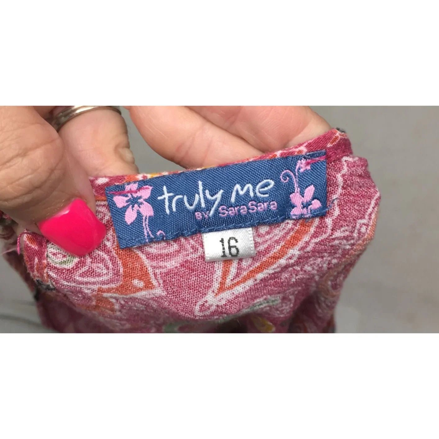 ''Truly Me by Sara Sara'' Girl's Colorful Patterned Dress Size 16 - Truly Me by Sara Sara - dress - A+ Stuff