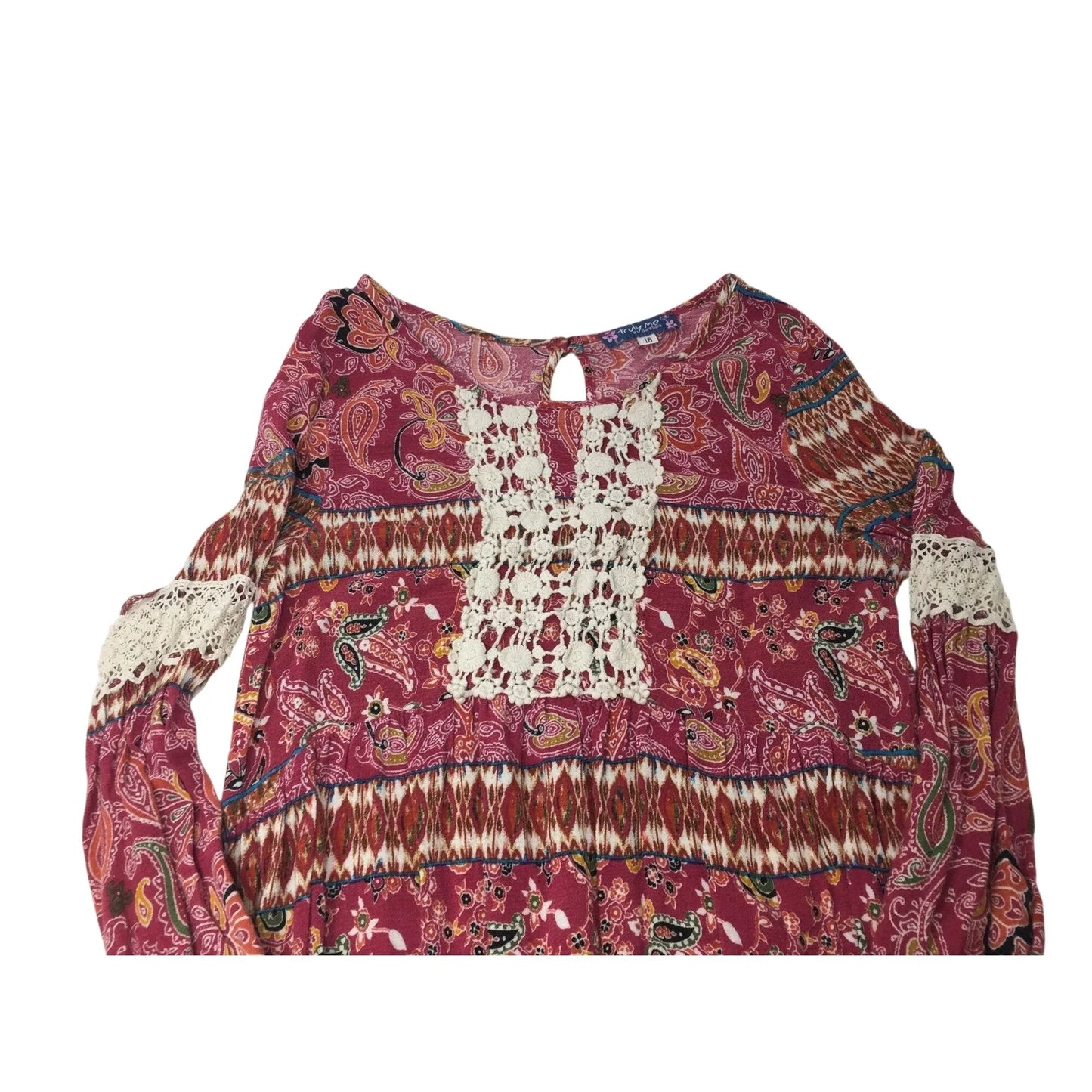 ''Truly Me by Sara Sara'' Girl's Colorful Patterned Dress Size 16 - Truly Me by Sara Sara - dress - A+ Stuff