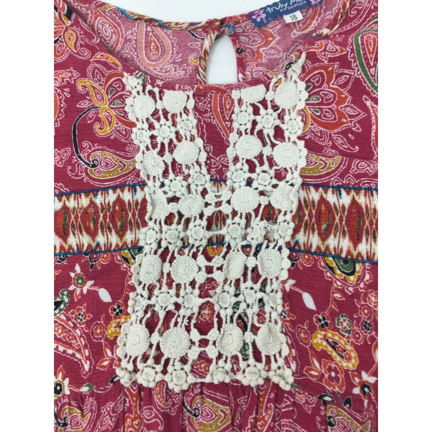 ''Truly Me by Sara Sara'' Girl's Colorful Patterned Dress Size 16 - Truly Me by Sara Sara - dress - A+ Stuff